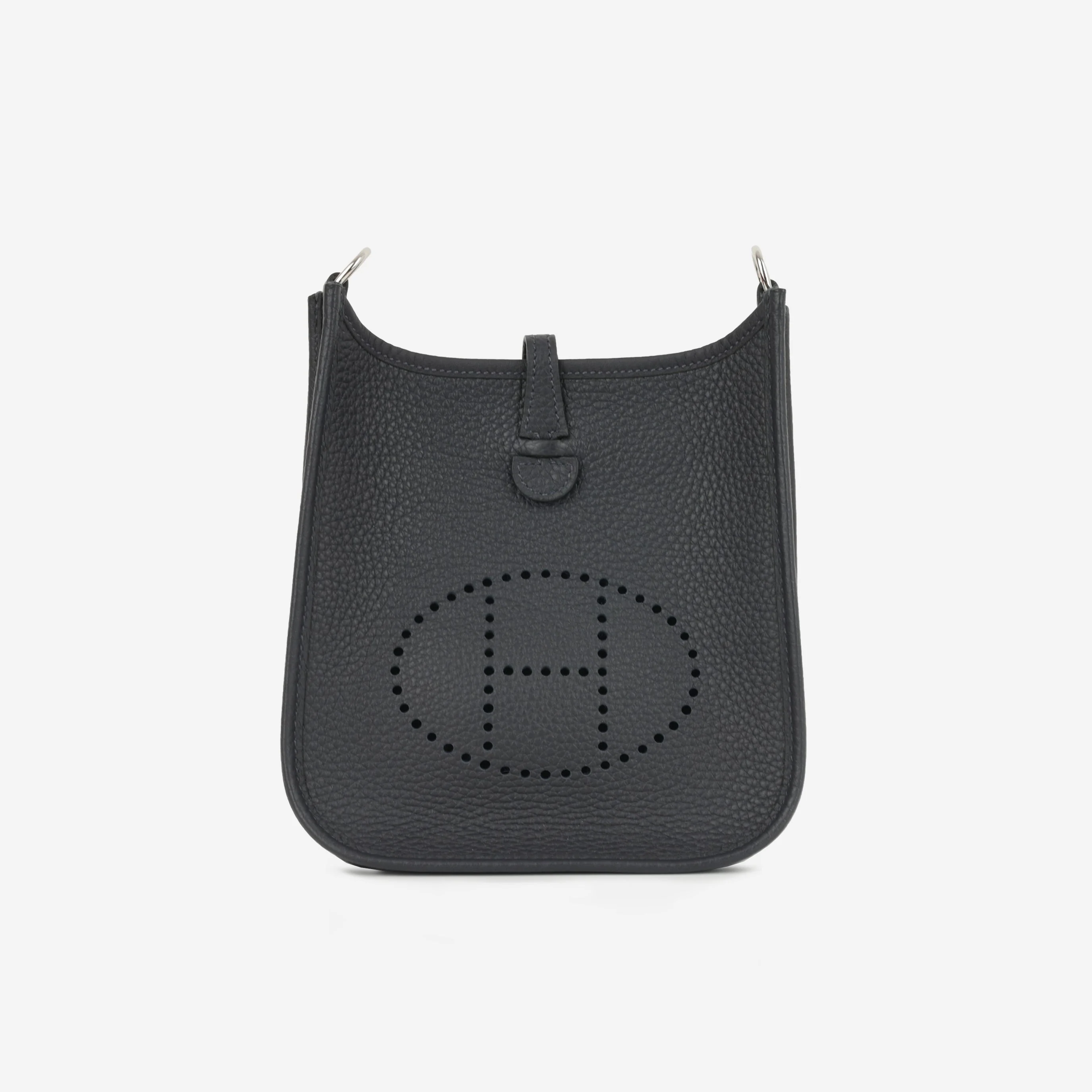 Hermès Evelyne TPM - Caban Clemence / Rose Shocking - Bleu Indigo Strap | Palladium Hardware - Image 3