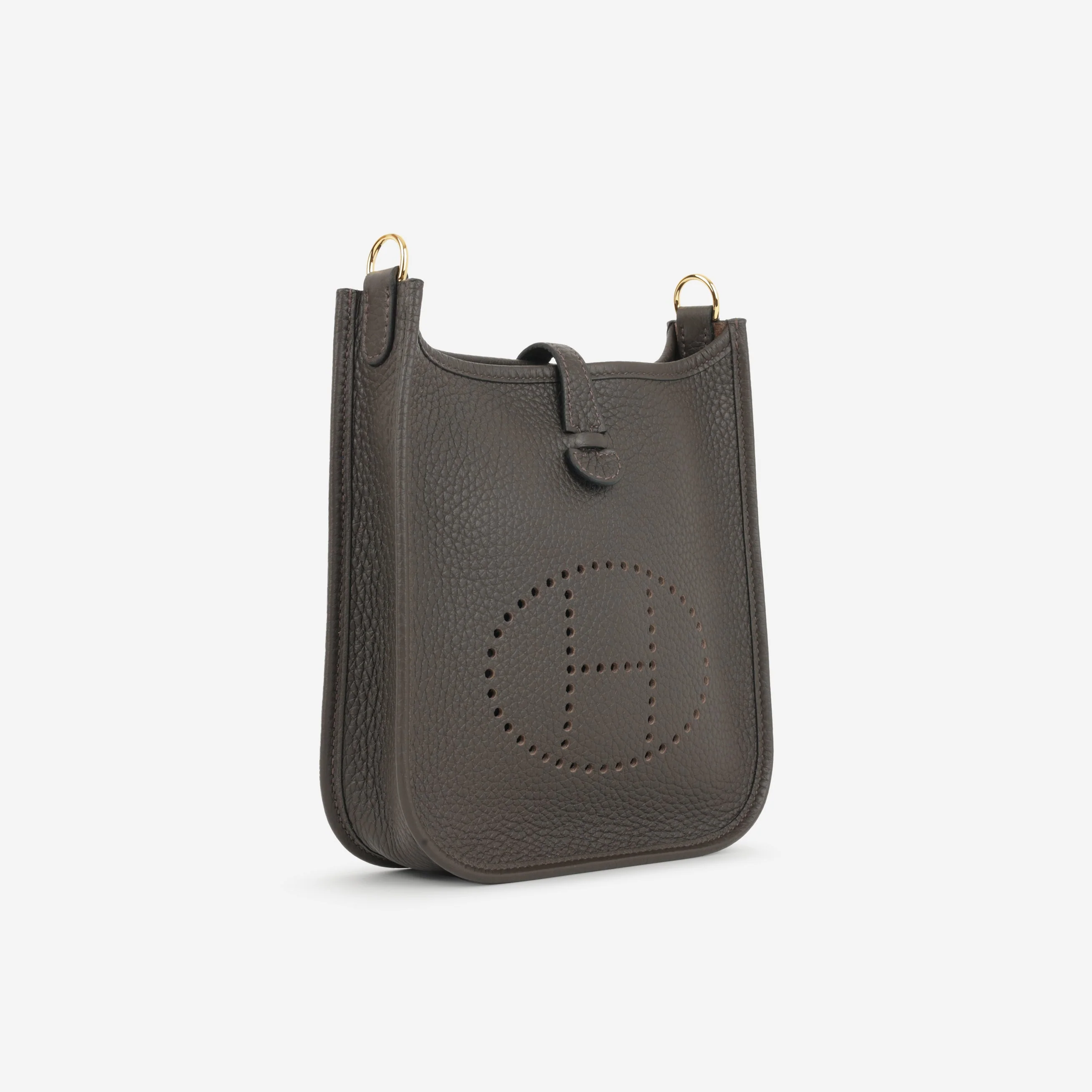 Hermès Evelyne TPM - Ebene Clemence / Gris Pale / Etoupe Strap | Gold Hardware - Image 2