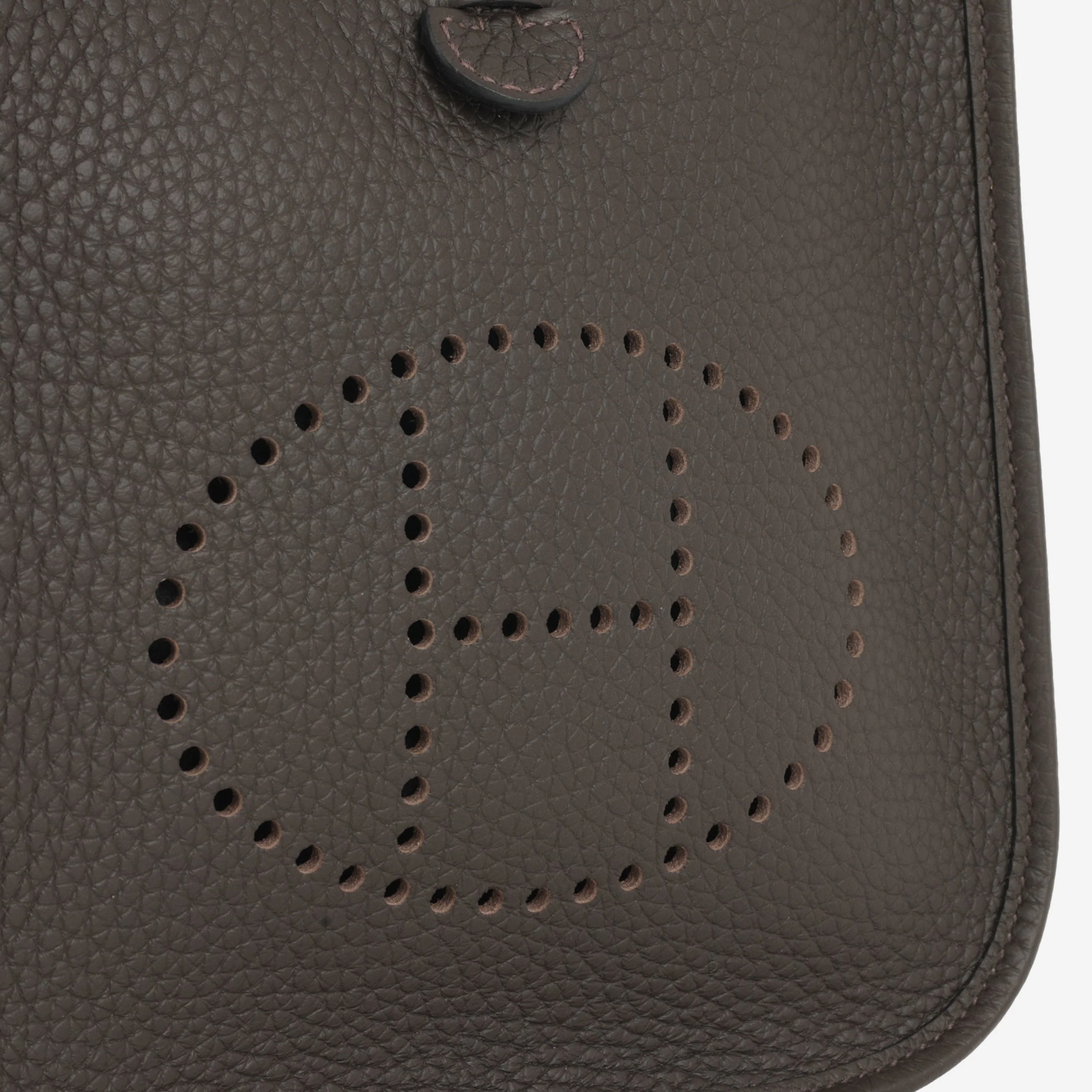Hermès Evelyne TPM - Ebene Clemence / Gris Pale / Etoupe Strap | Gold Hardware - Image 5