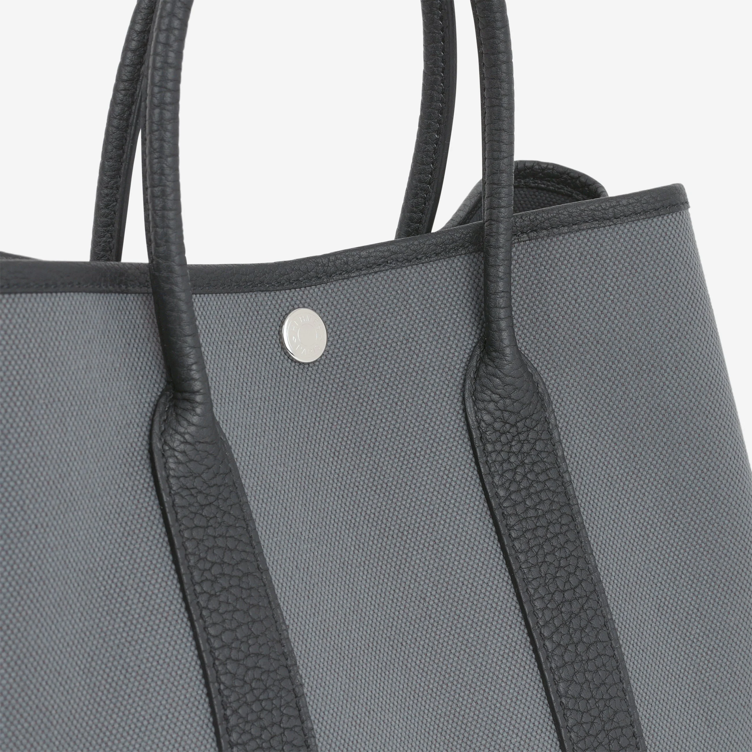 Hermès Garden Party 30 - Ardoise Canvas / Black Negonda | Palladium Hardware - Image 6
