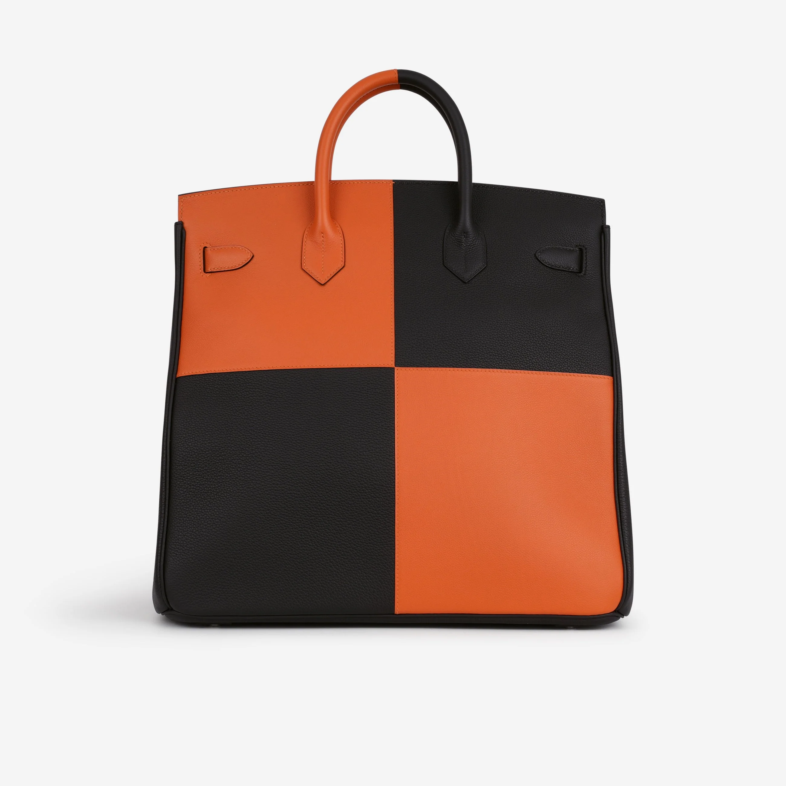 Hermès HAC 40 Casaque - Black & Orange H | Palladium Hardware - Image 3