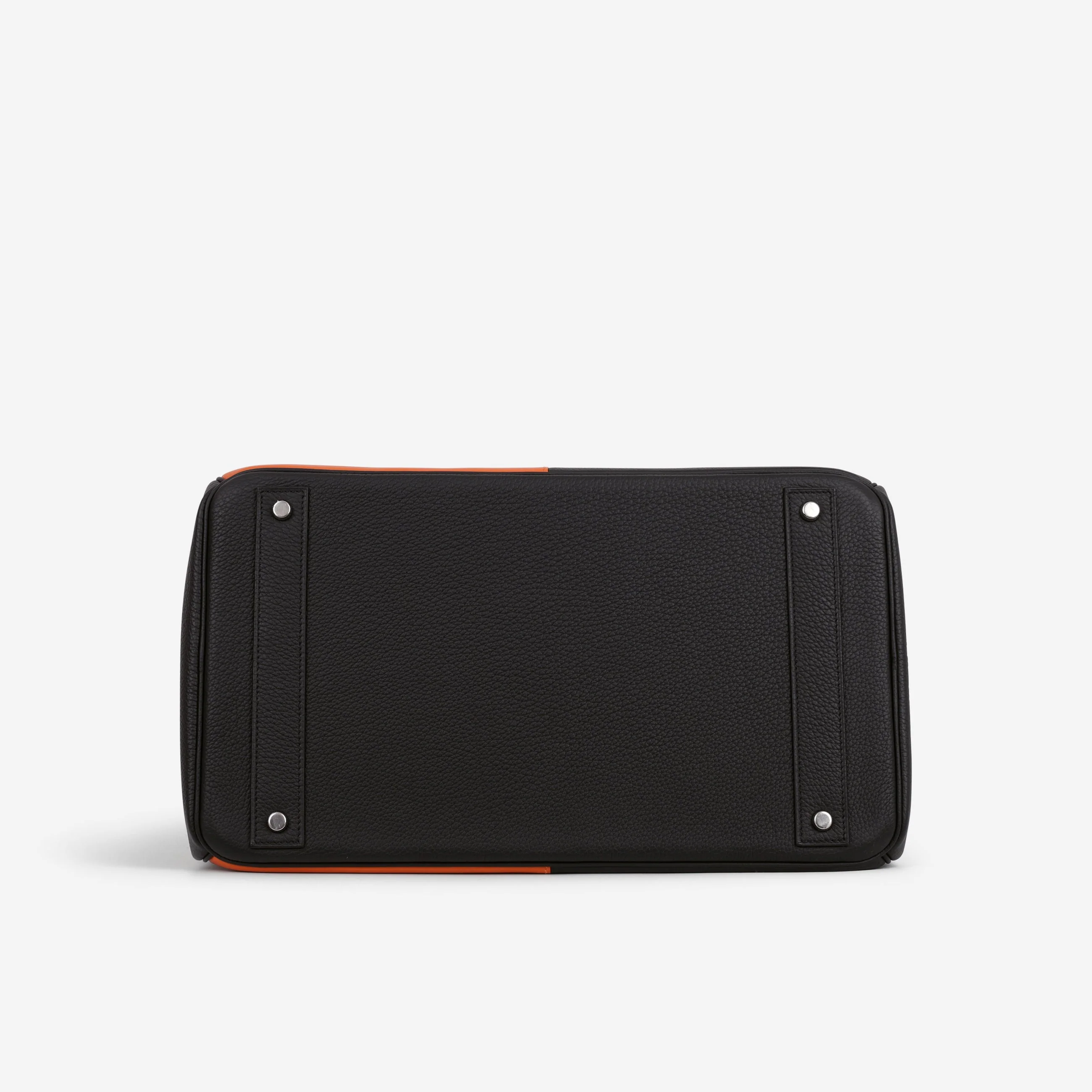Hermès HAC 40 Casaque - Black & Orange H | Palladium Hardware - Image 4