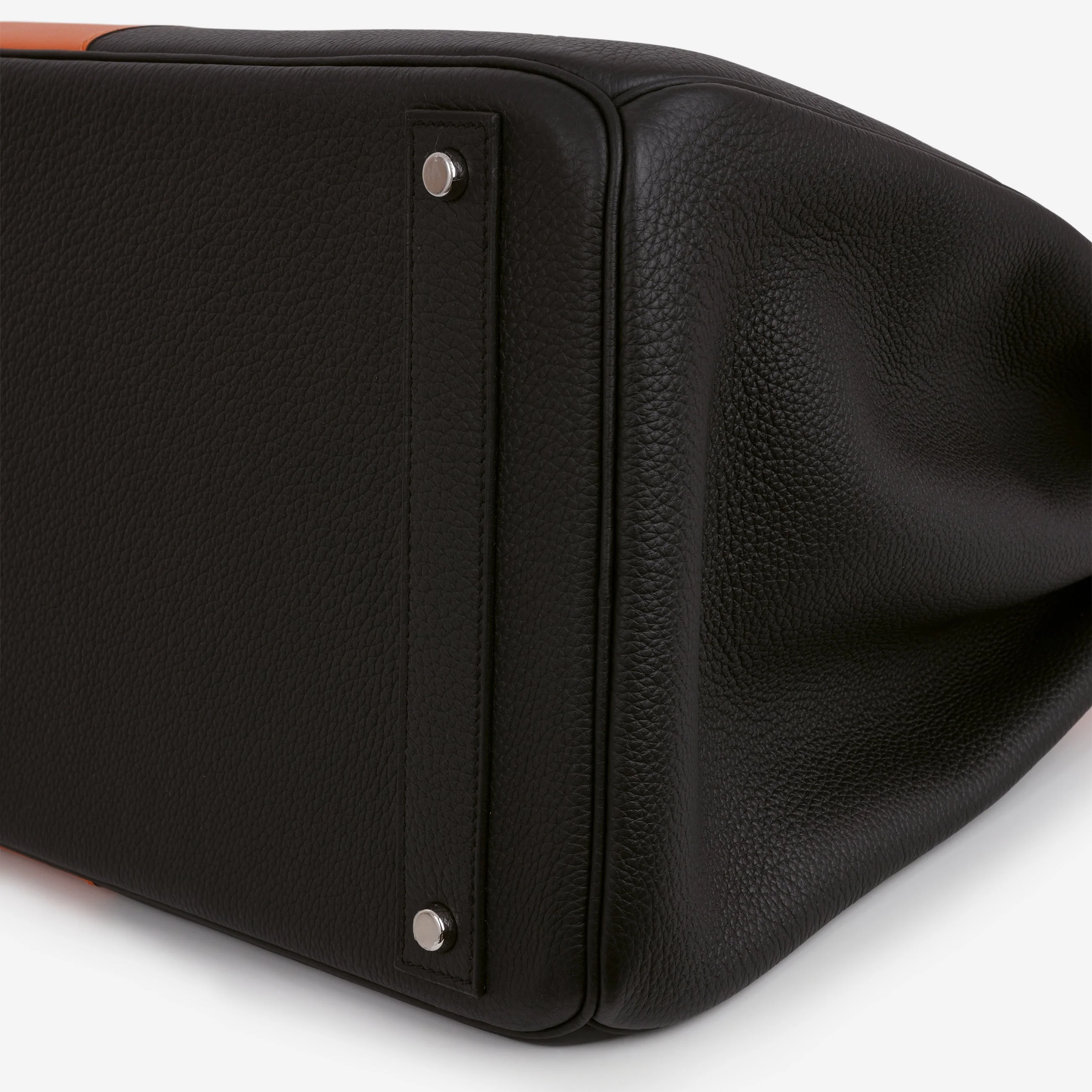 Hermès HAC 40 Casaque - Black & Orange H | Palladium Hardware - Image 5