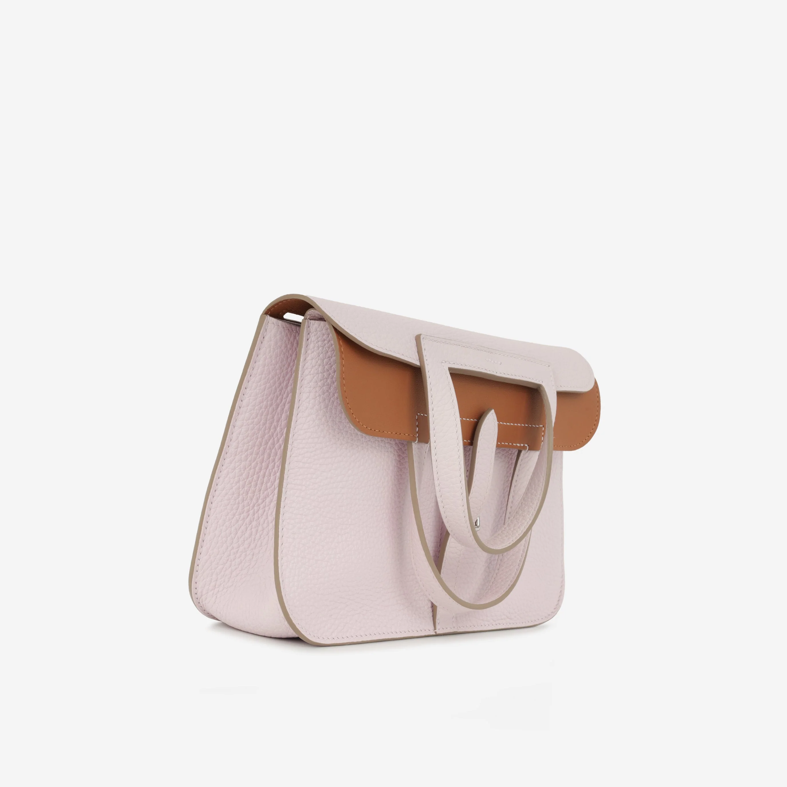 Hermès Halzan 25 Verso - Mauve Pale Clemence / Gold Swift | Palladium Hardware - Image 2