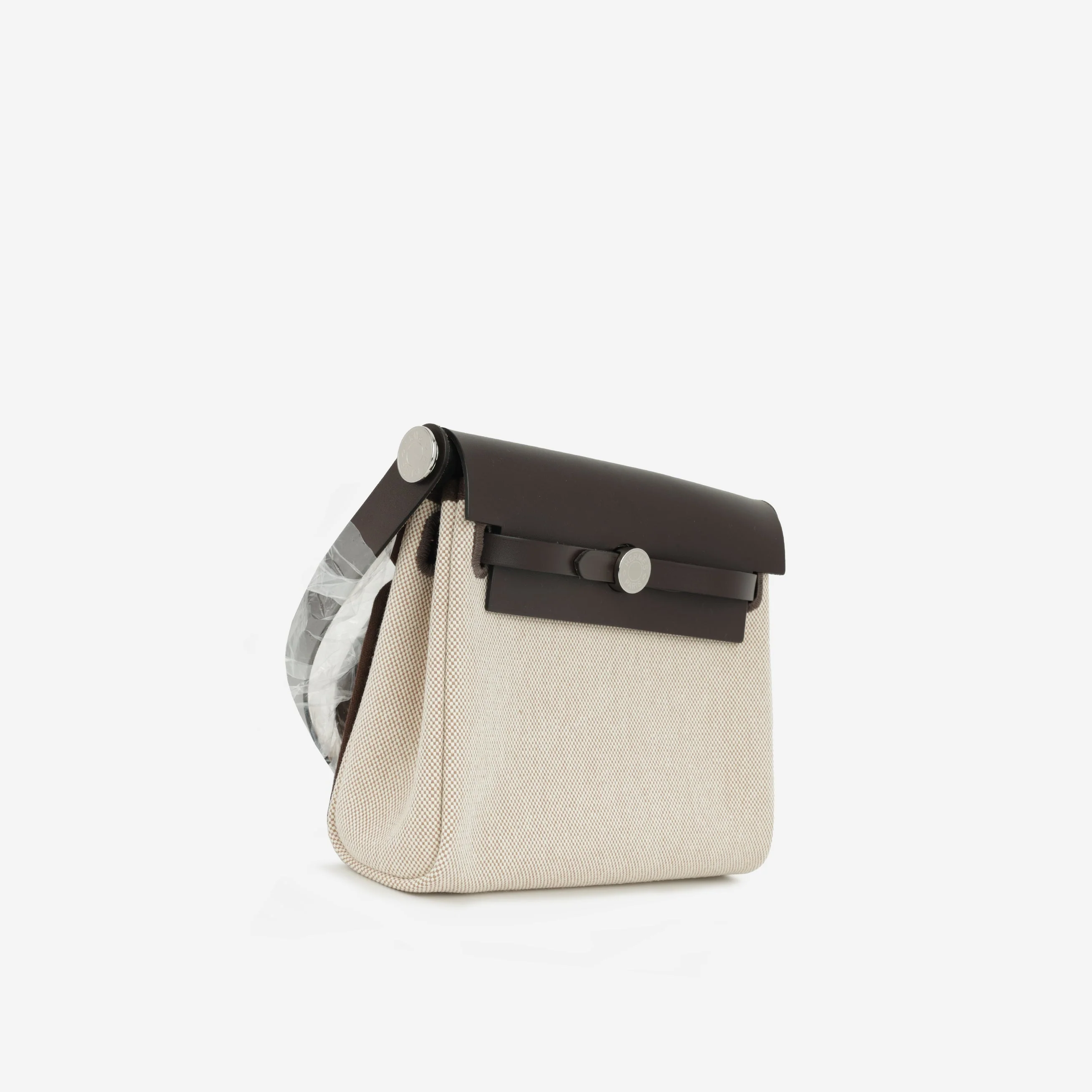 Hermès Herbag 20 - Ecru Toile / Ebene Hunter | Palladium Hardware - Image 2