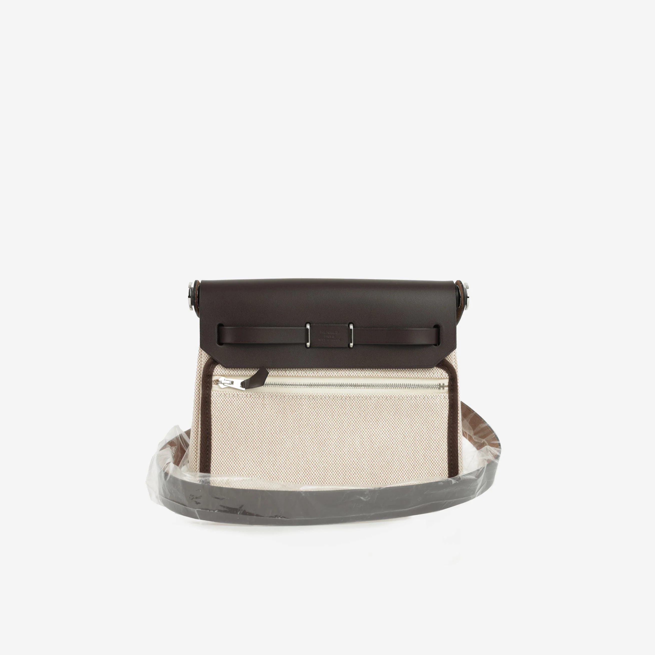 Hermès Herbag 20 - Ecru Toile / Ebene Hunter | Palladium Hardware - Image 3