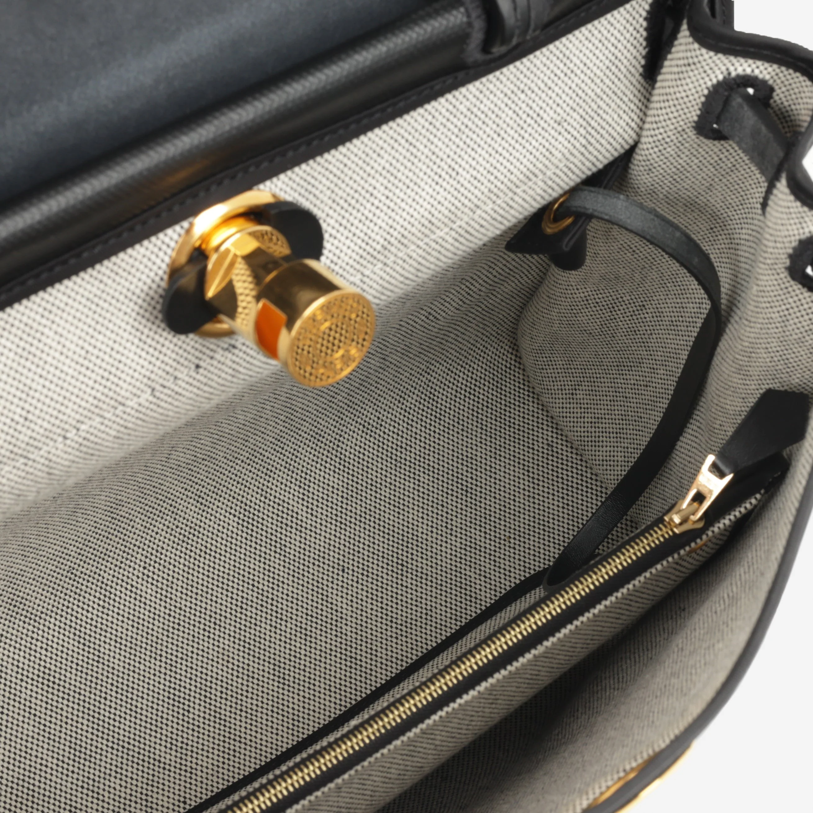 Hermès Herbag 31 - Black Berline Toile / Hunter | Gold Hardware - Image 6