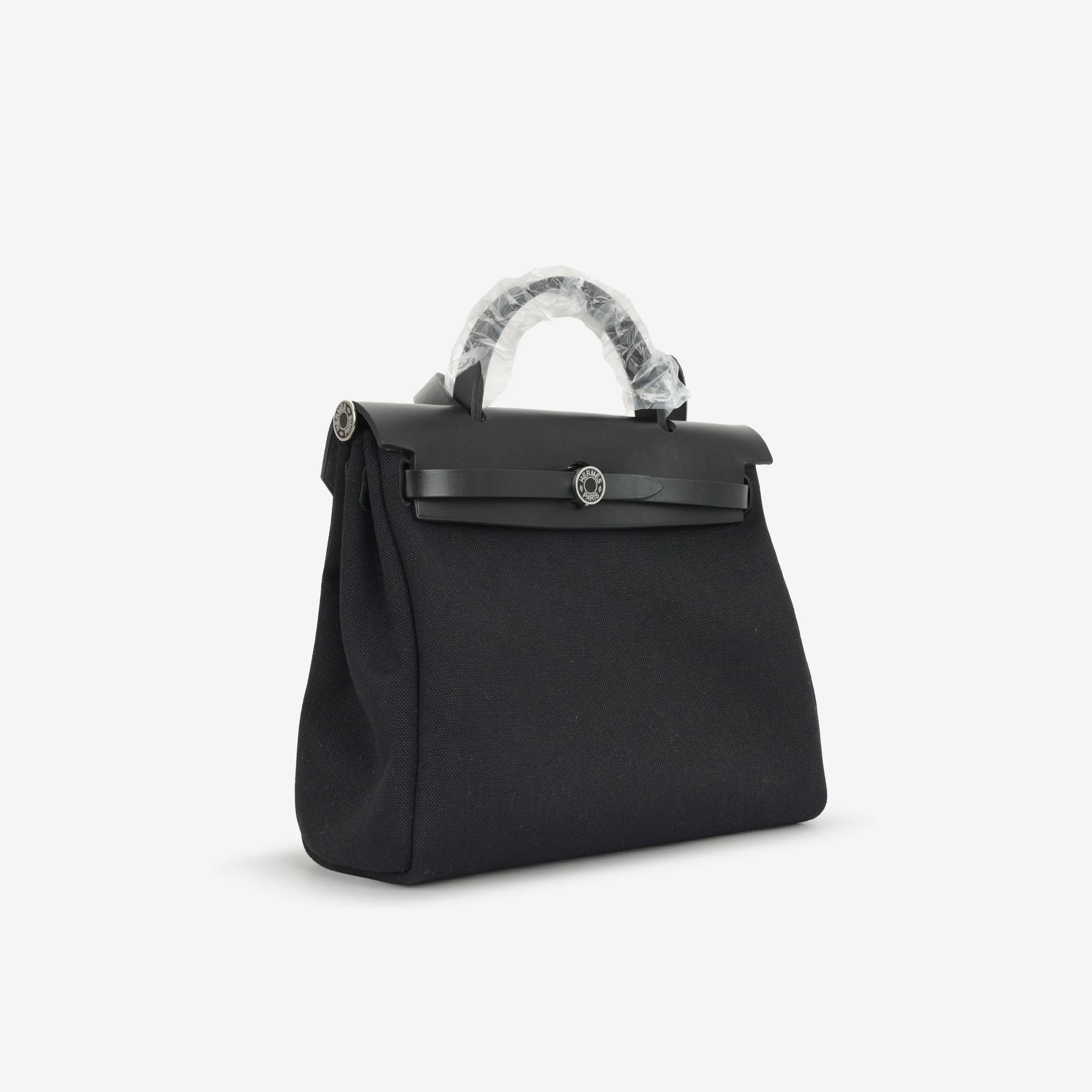 Hermès Herbag 31 - Black Canvas / Hunter | Palladium Hardware - Image 2