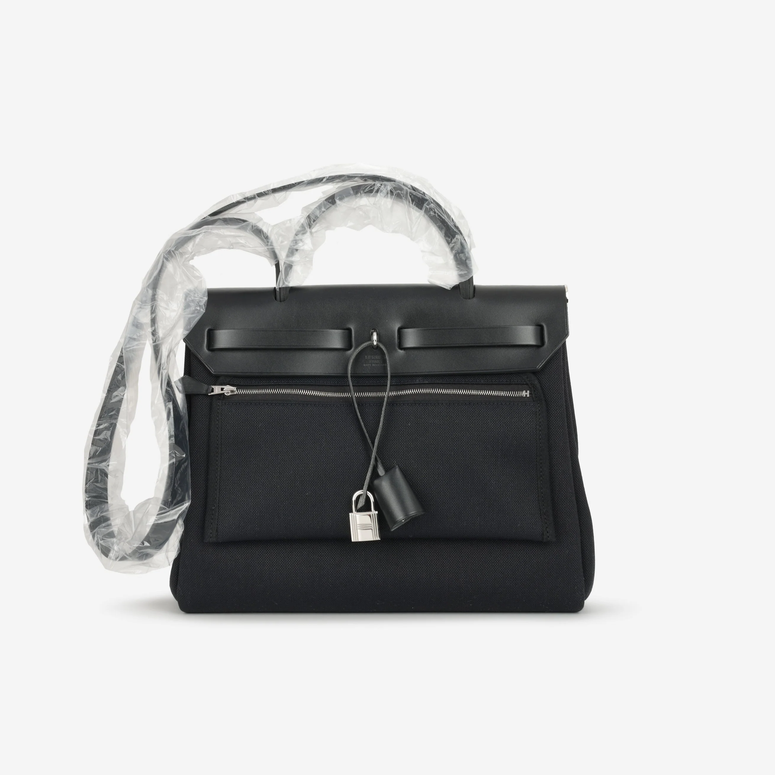 Hermès Herbag 31 - Black Canvas / Hunter | Palladium Hardware - Image 3