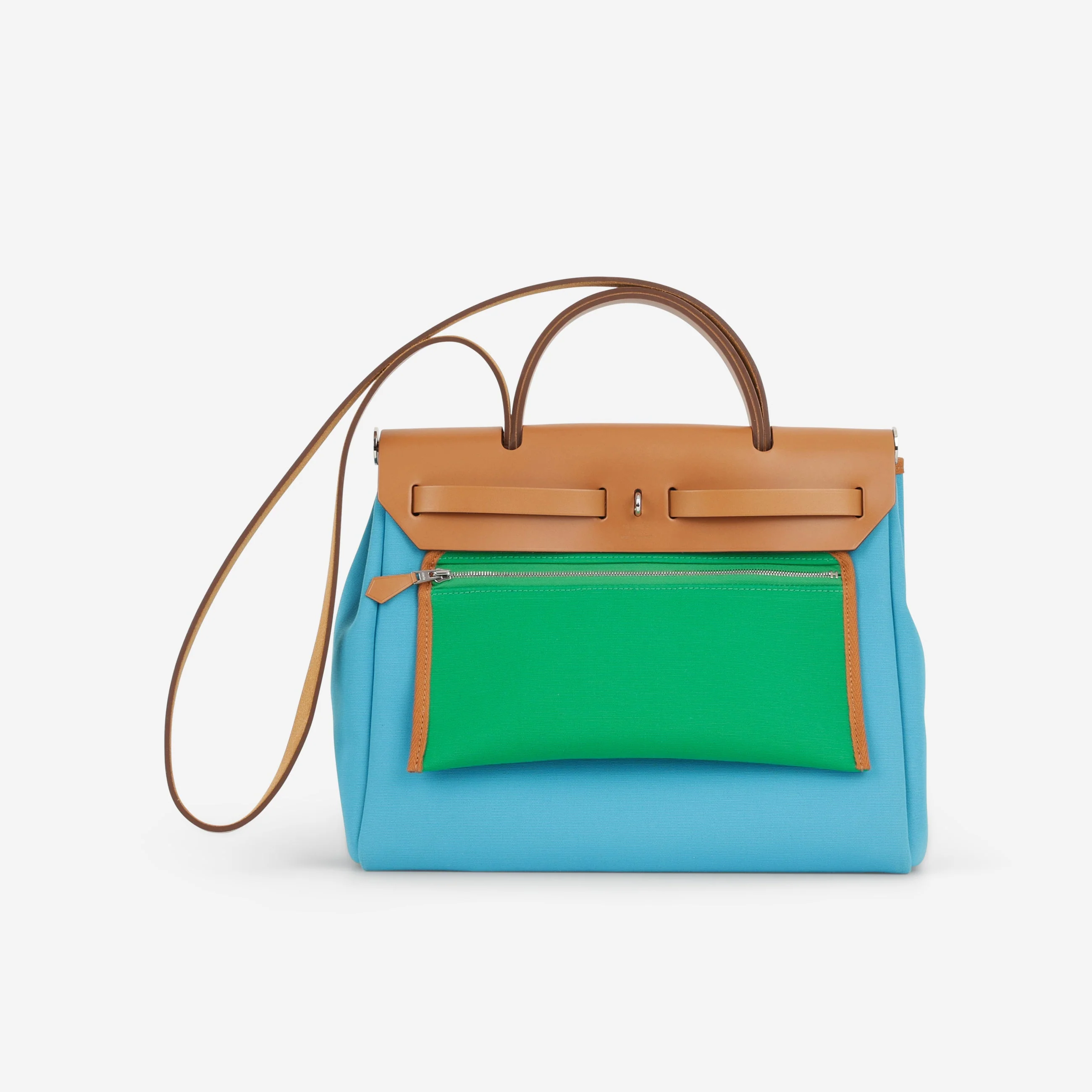 Hermès Herbag 31 - Bleu Aztec / Menthe / Fauve | Palladium Hardware - Image 3