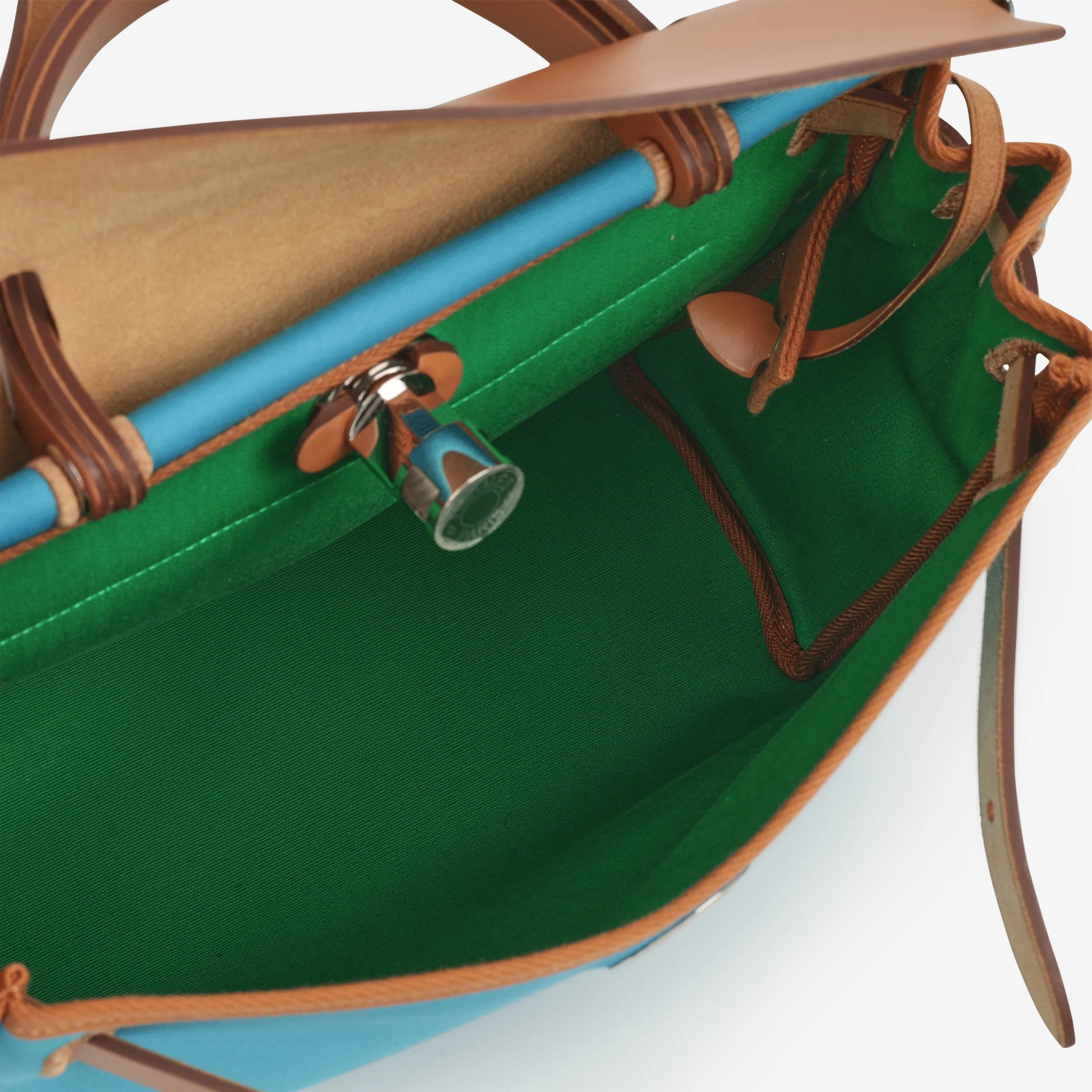 Hermès Herbag 31 - Bleu Aztec / Menthe / Fauve | Palladium Hardware - Image 6