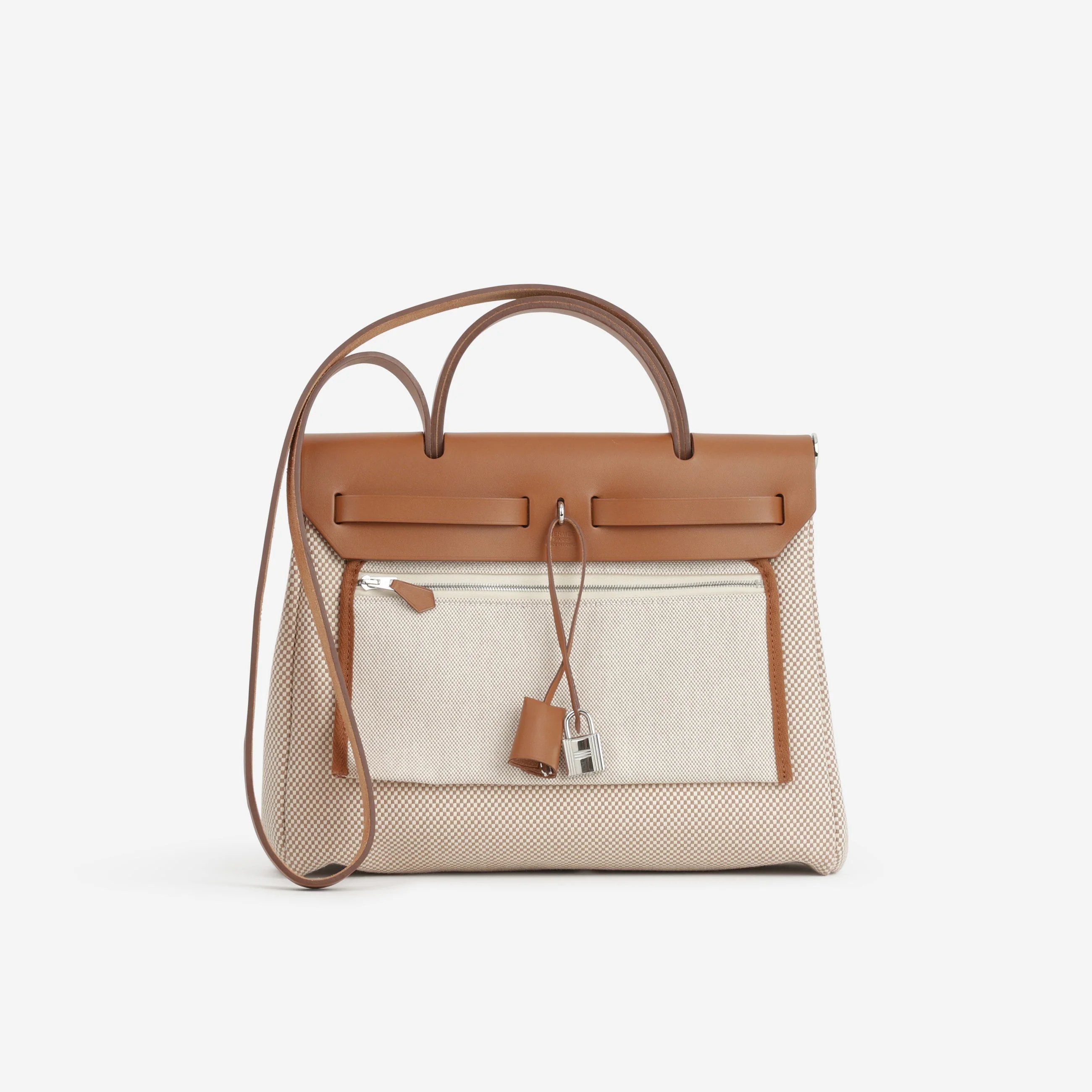 Hermès Herbag 31 - Ecru Viking Criss Toile Canvas / Naturel Sable Hunter | Palladium Hardware - Image 4