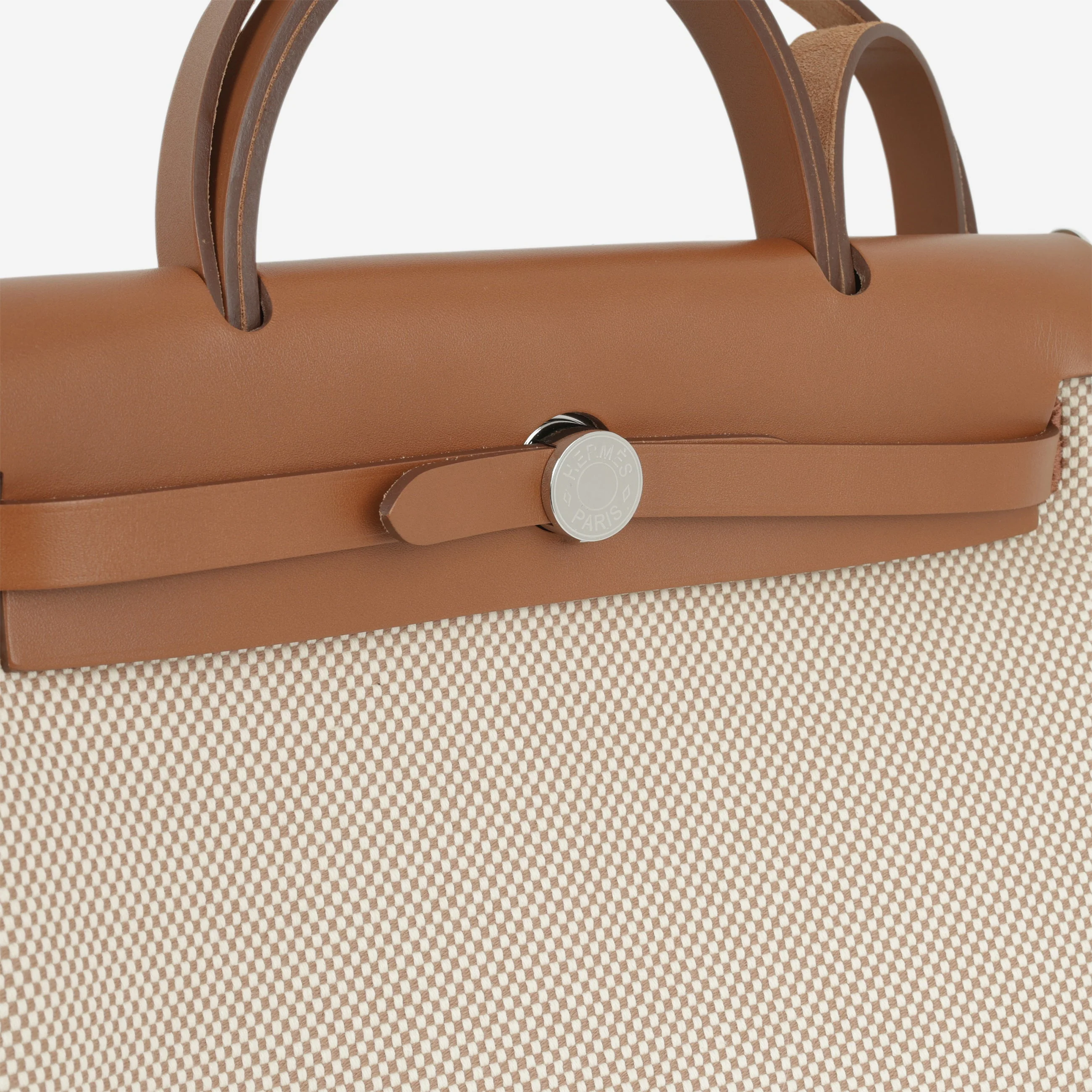 Hermès Herbag 31 - Ecru Viking Criss Toile Canvas / Naturel Sable Hunter | Palladium Hardware - Image 7