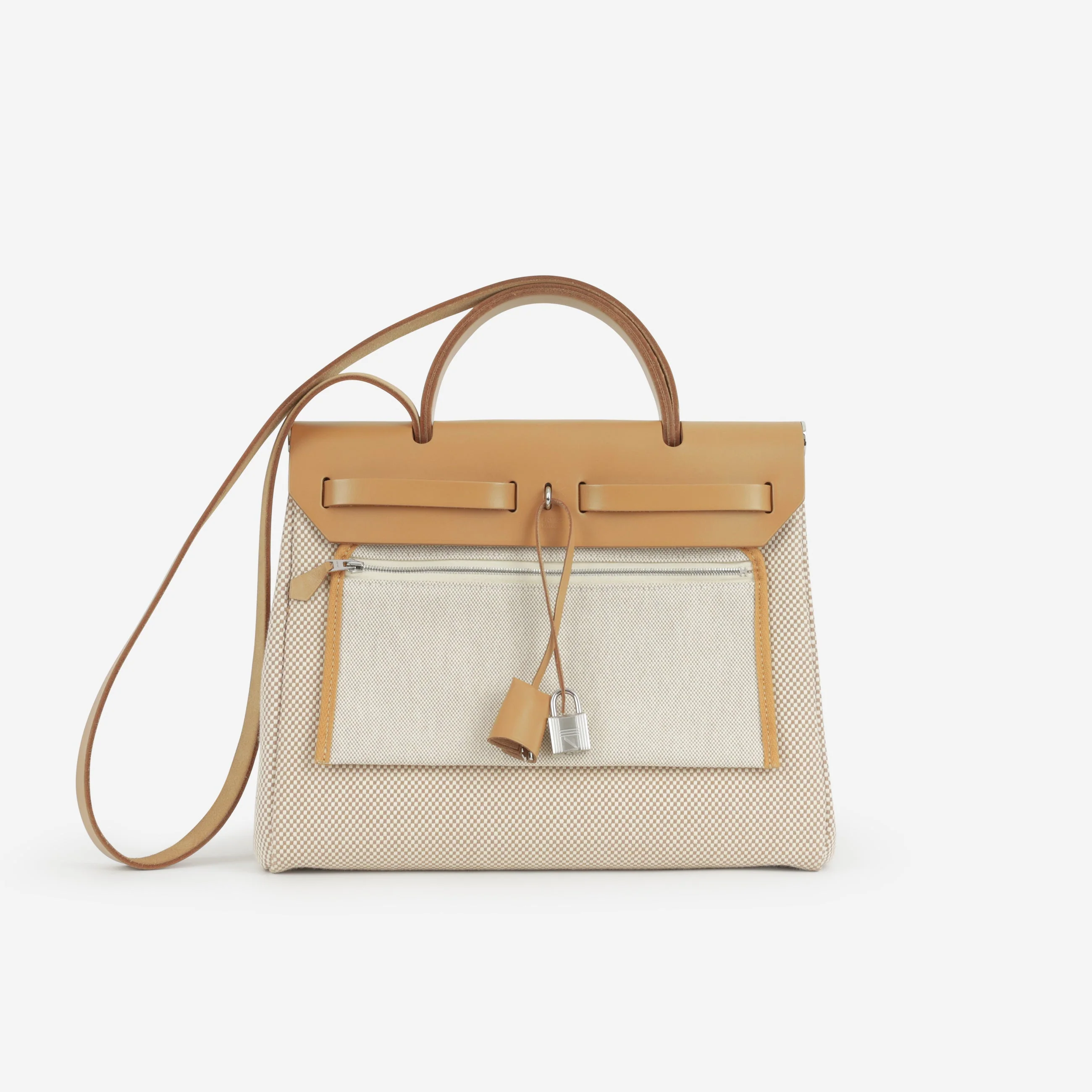 Hermès Herbag 31 - Ecru Viking Criss Toile Canvas / Naturel Sable Hunter | Palladium Hardware - Image 3