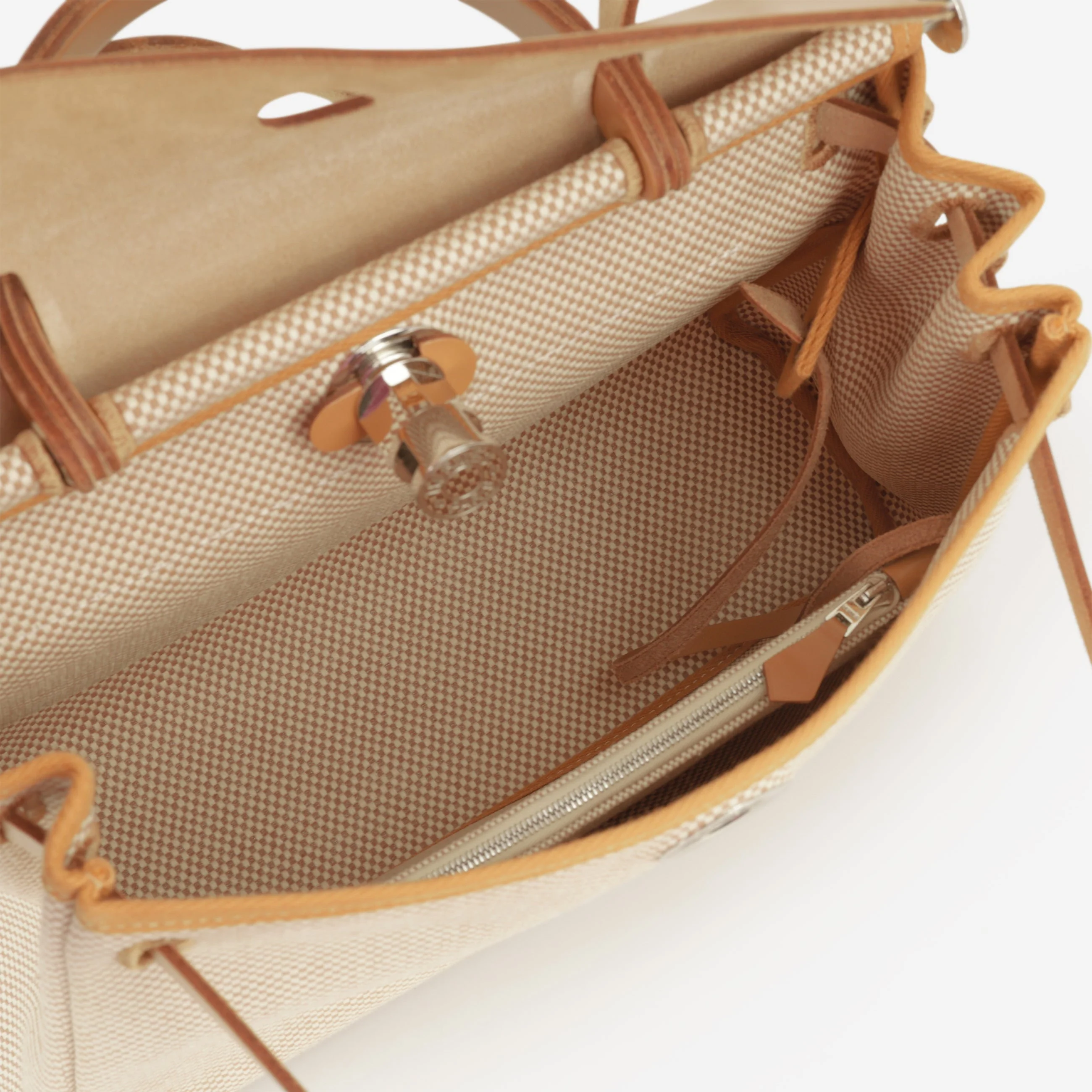 Hermès Herbag 31 - Ecru Viking Criss Toile Canvas / Naturel Sable Hunter | Palladium Hardware - Image 5