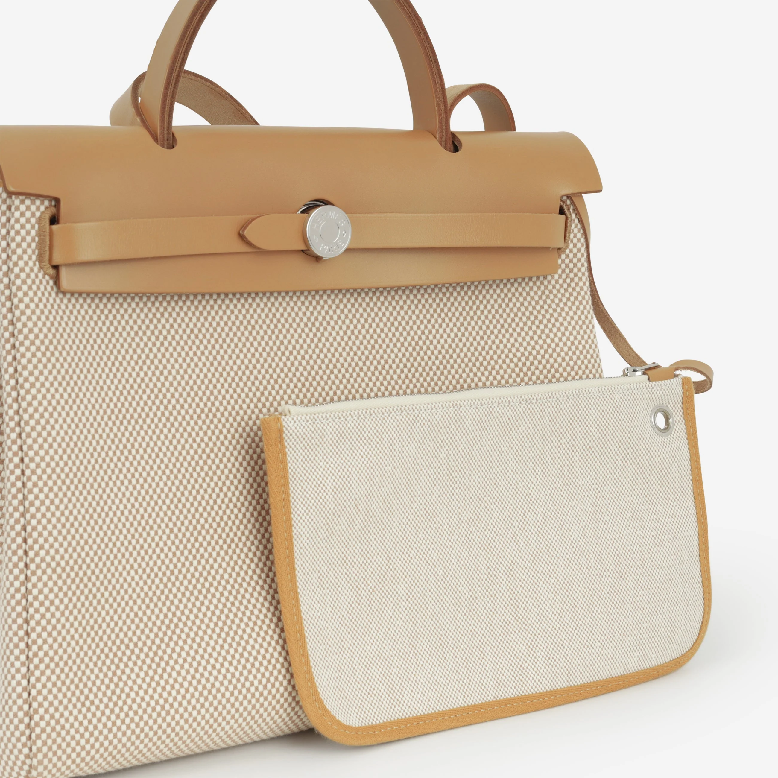 Hermès Herbag 31 - Ecru Viking Criss Toile Canvas / Naturel Sable Hunter | Palladium Hardware - Image 6
