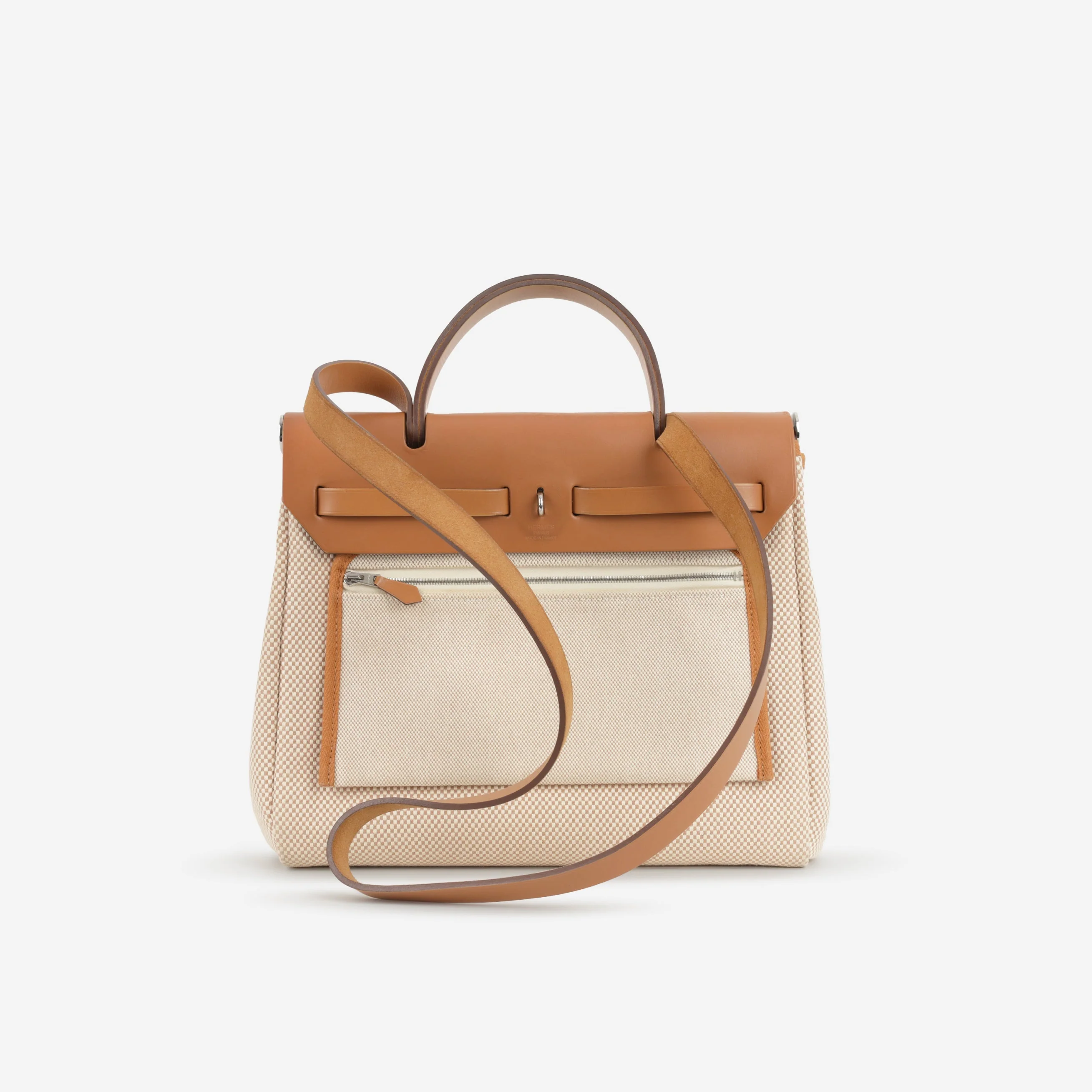 Hermès Herbag 31 - Ecru Viking Criss Toile Canvas / Naturel Sable Hunter | Palladium Hardware - Image 3