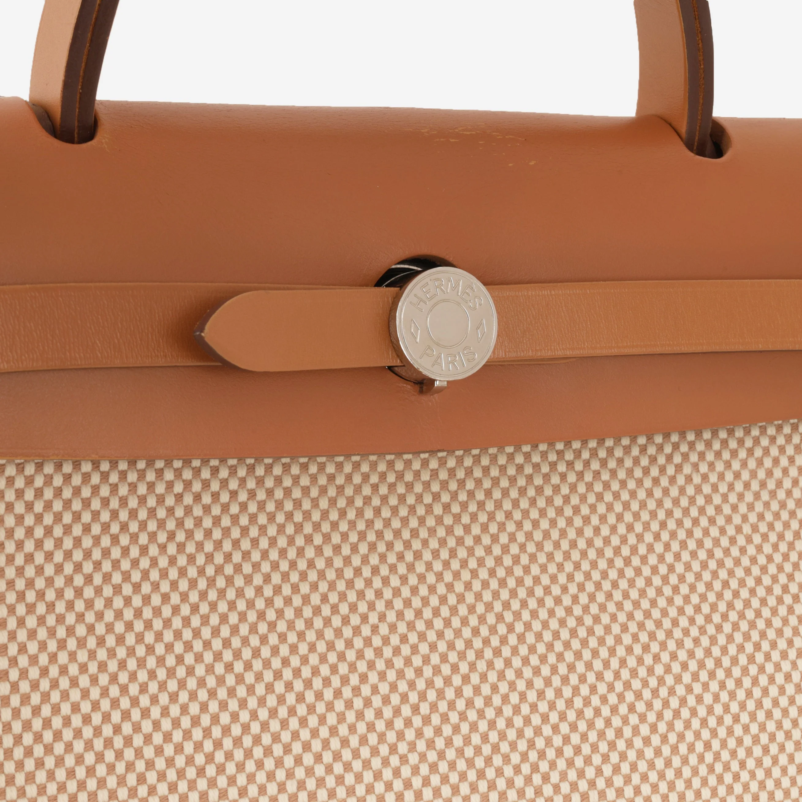 Hermès Herbag 31 - Ecru Viking Criss Toile Canvas / Naturel Sable Hunter | Palladium Hardware - Image 8