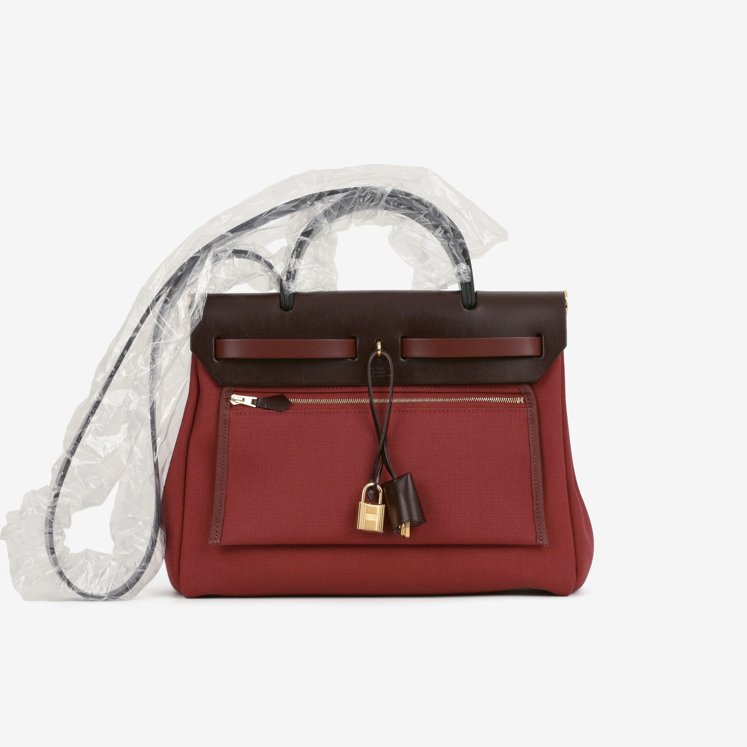Hermès Herbag 31 - Rouge Grenat Canvas / Rouge Sellier / Rouge H Hunter | Gold Hardware - Image 3