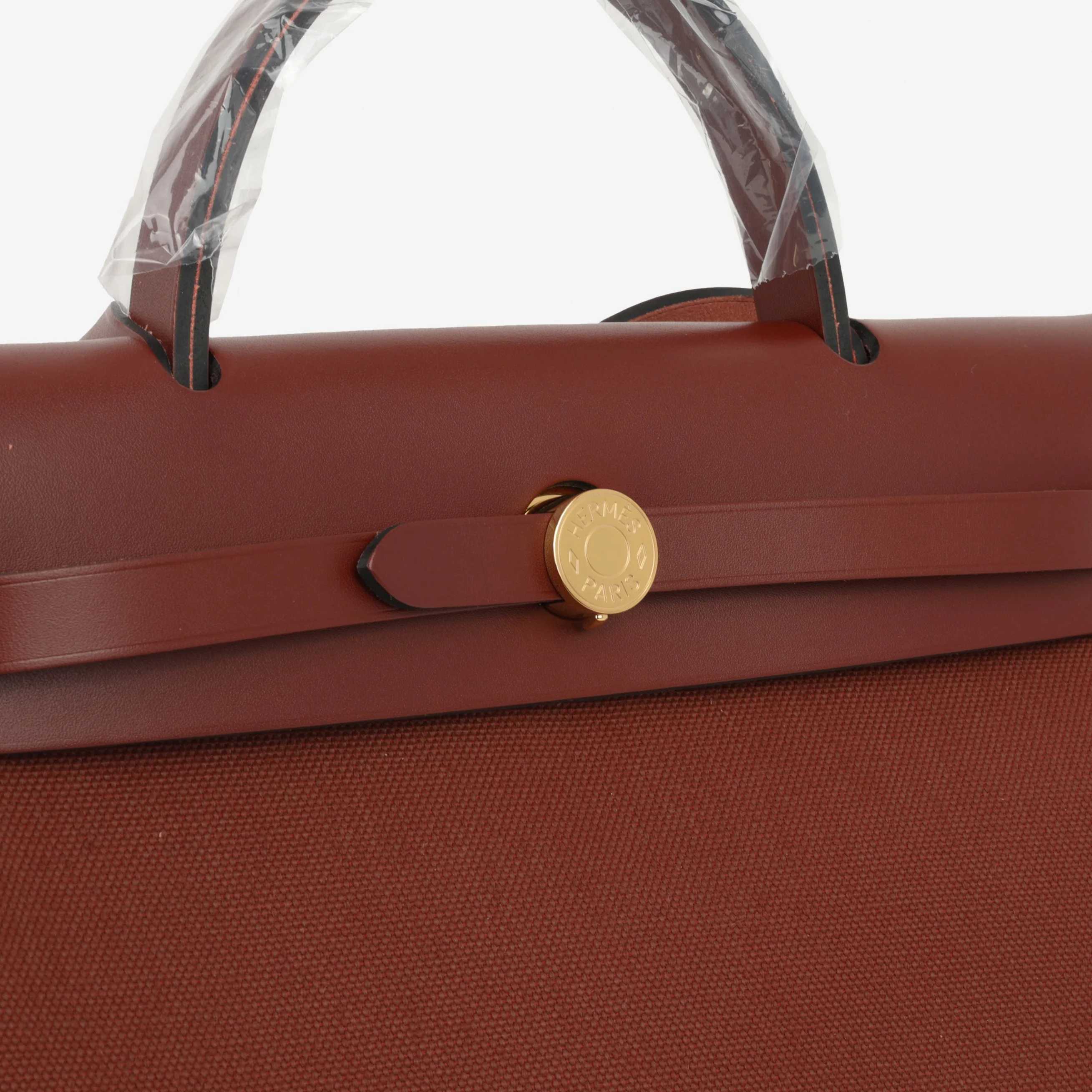 Hermès Herbag 31 - Rouge H Canvas / Hunter | Gold Hardware - Image 6