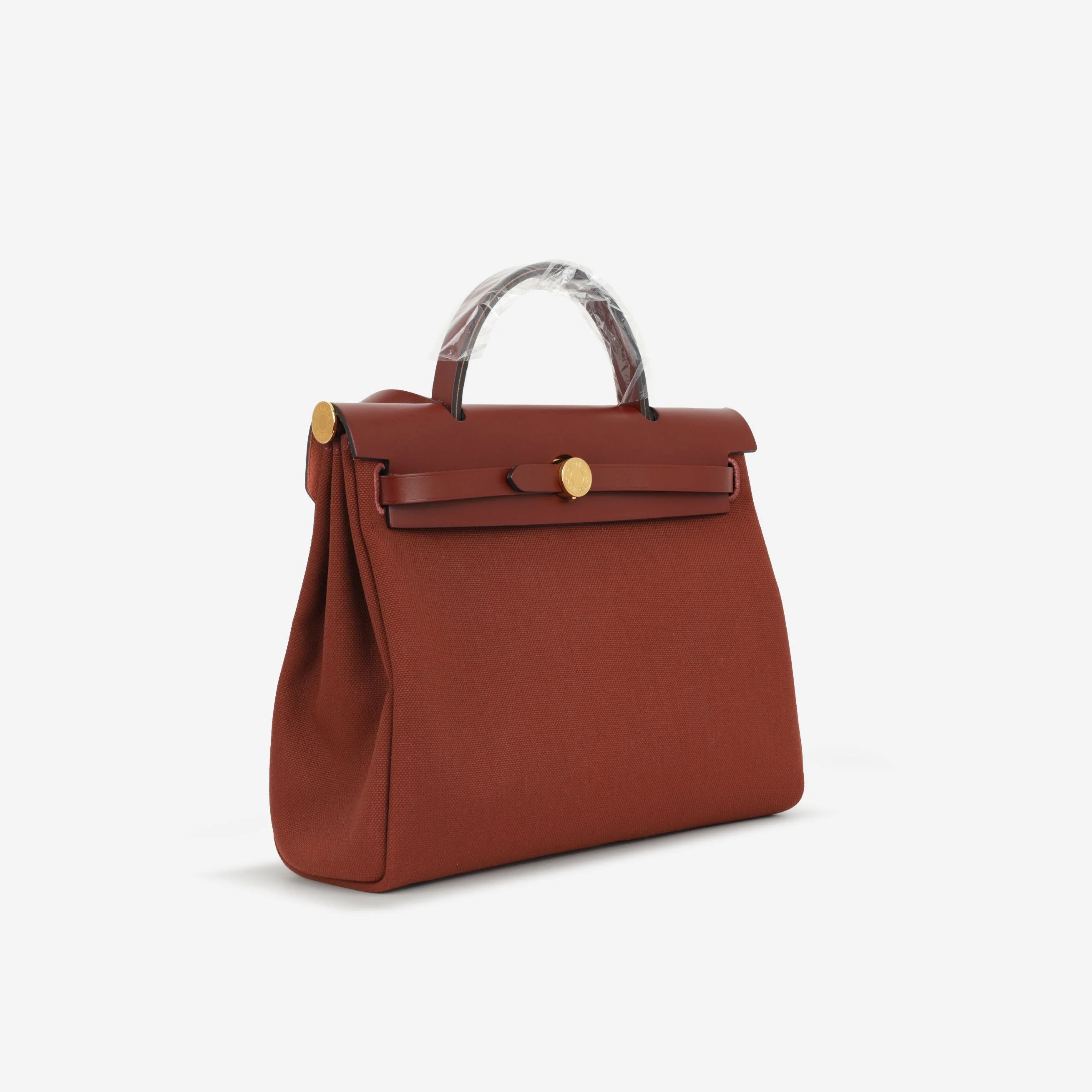 Hermès Herbag 31 - Rouge H Canvas / Hunter | Gold Hardware - Image 2