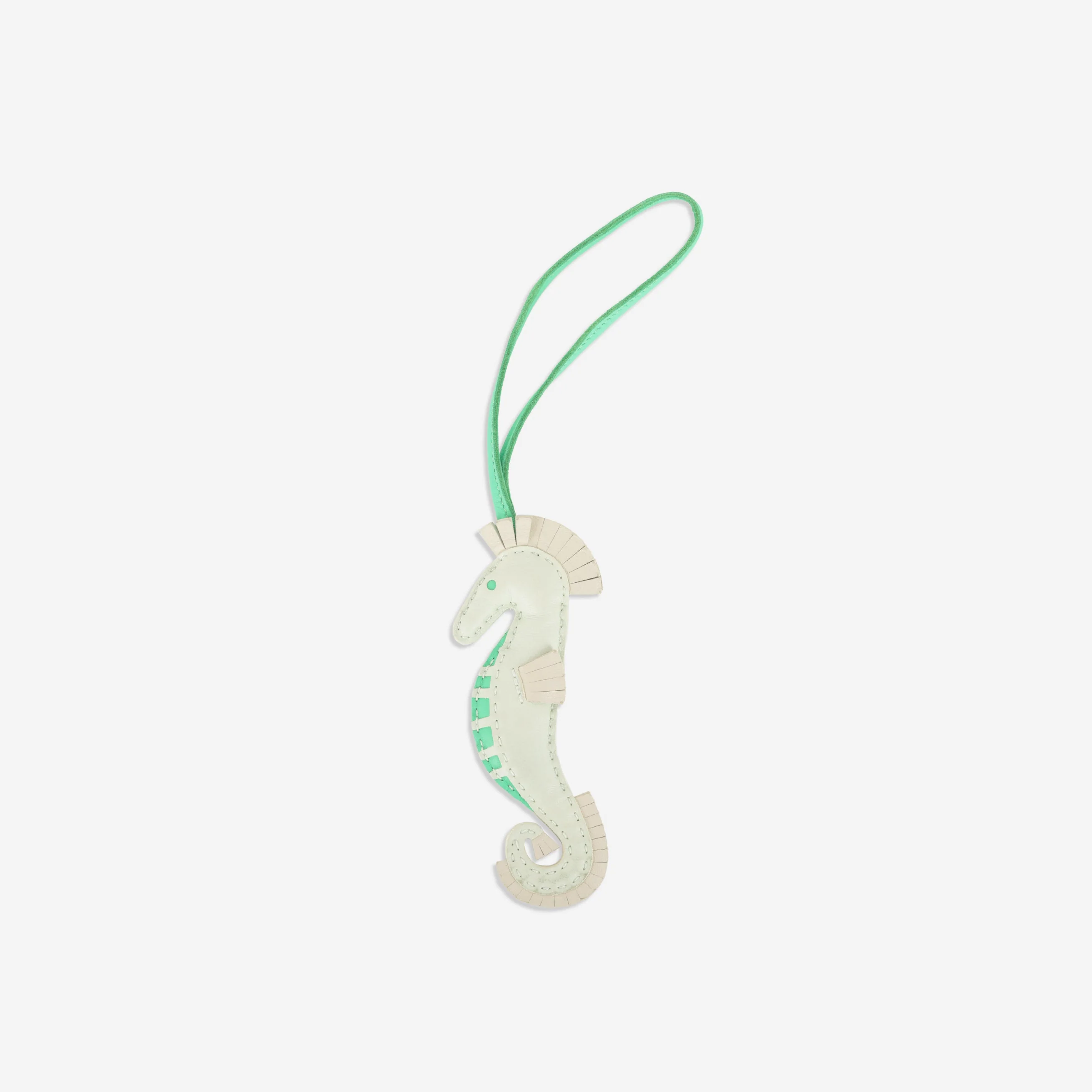 Hermès Hippo Seahorse Charm - Vert Fizz/Craie/Vert Comics Agneau - Image 2