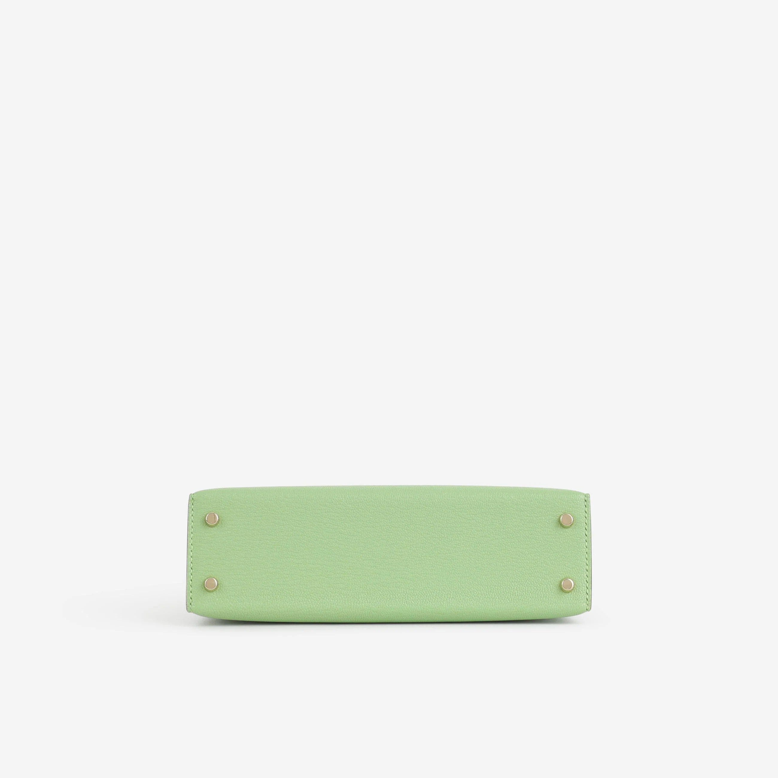 Hermès HSS Mini Kelly 20 - Vert Criquet / Craie Chevre | Permabrass Hardware - Image 5