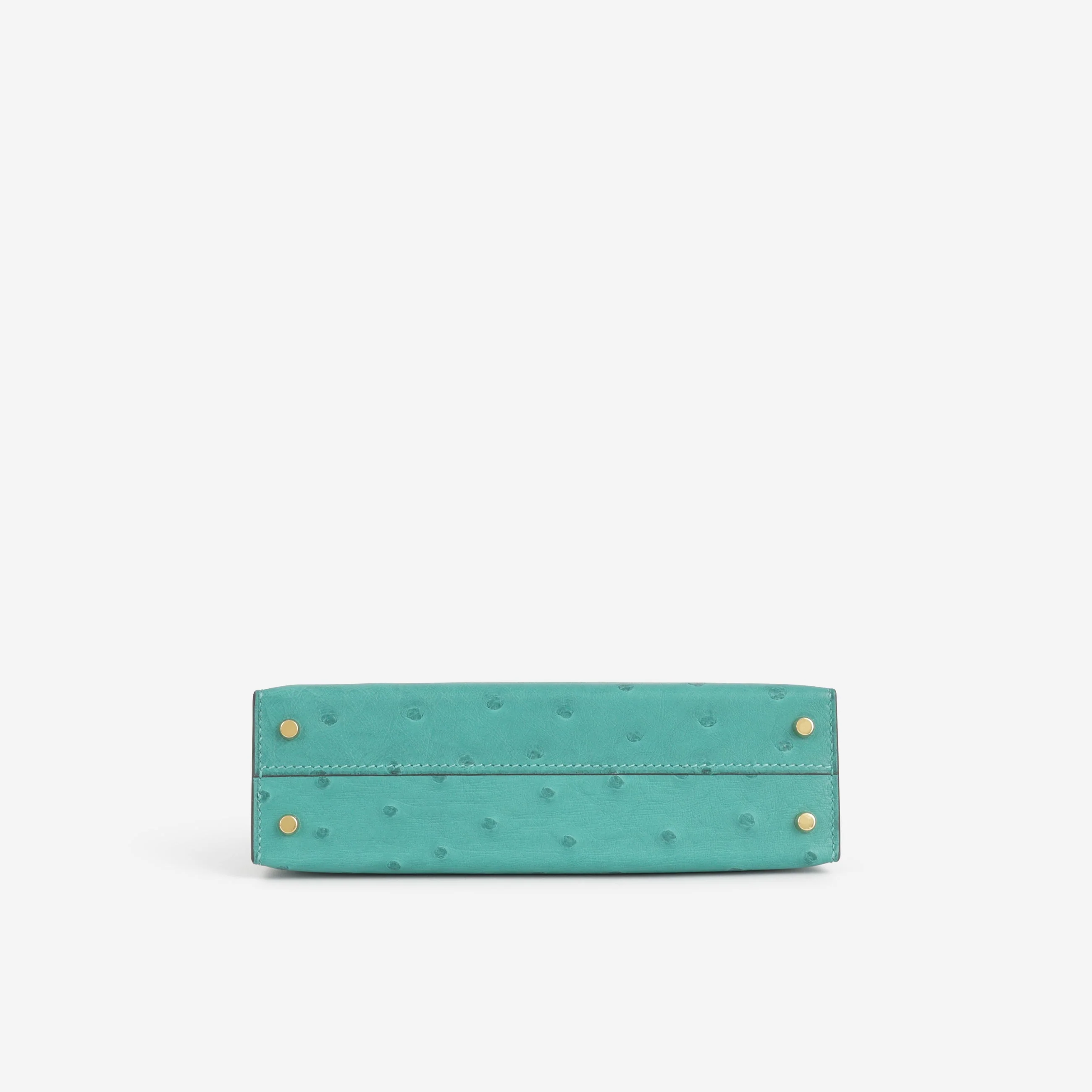 Hermès HSS Mini Kelly 20 - Vert Verone / Bleu Glacier Ostrich | Gold Hardware - Image 5