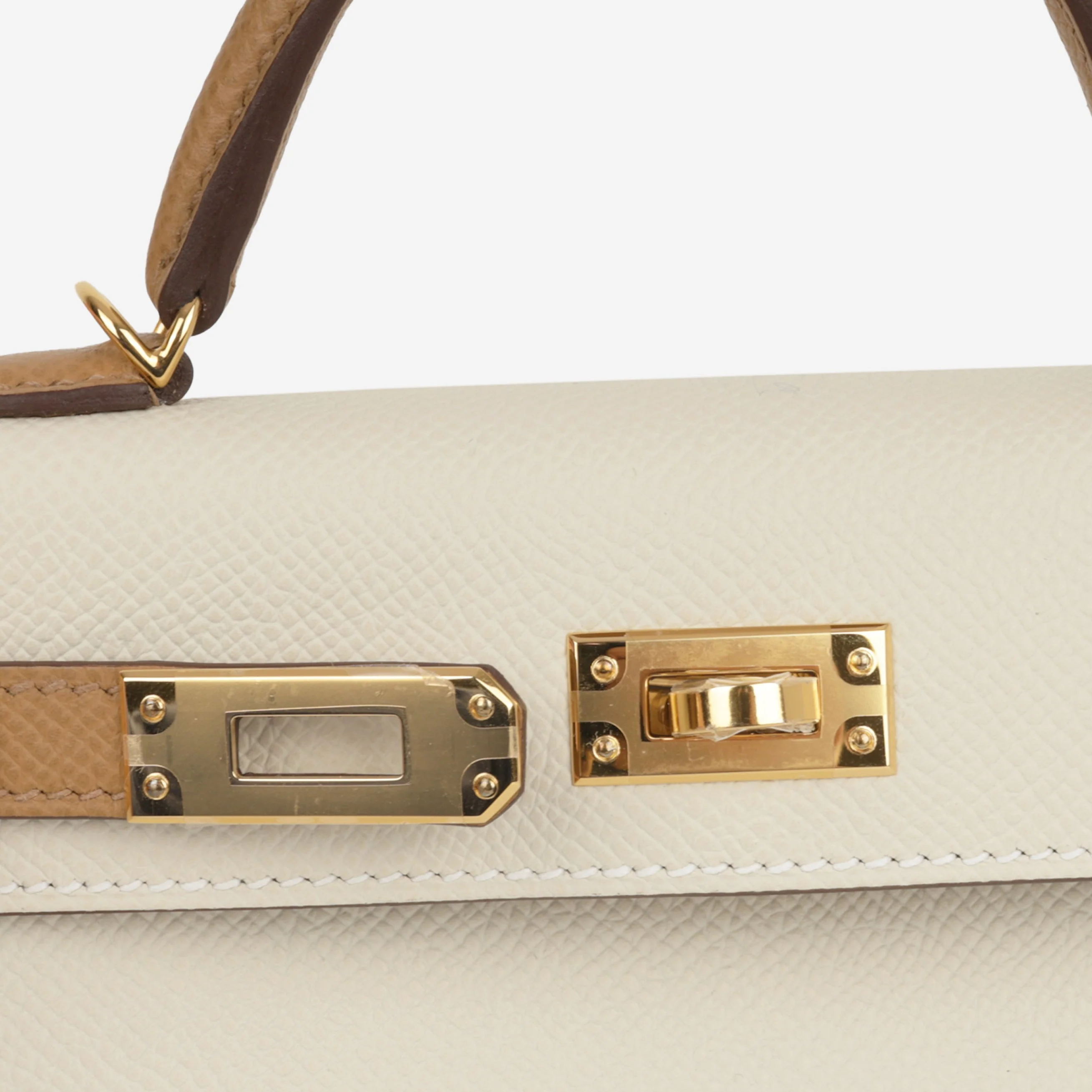 Hermès HSS Mini Kelly - Craie / Biscuit Epsom | Gold Hardware - Image 9