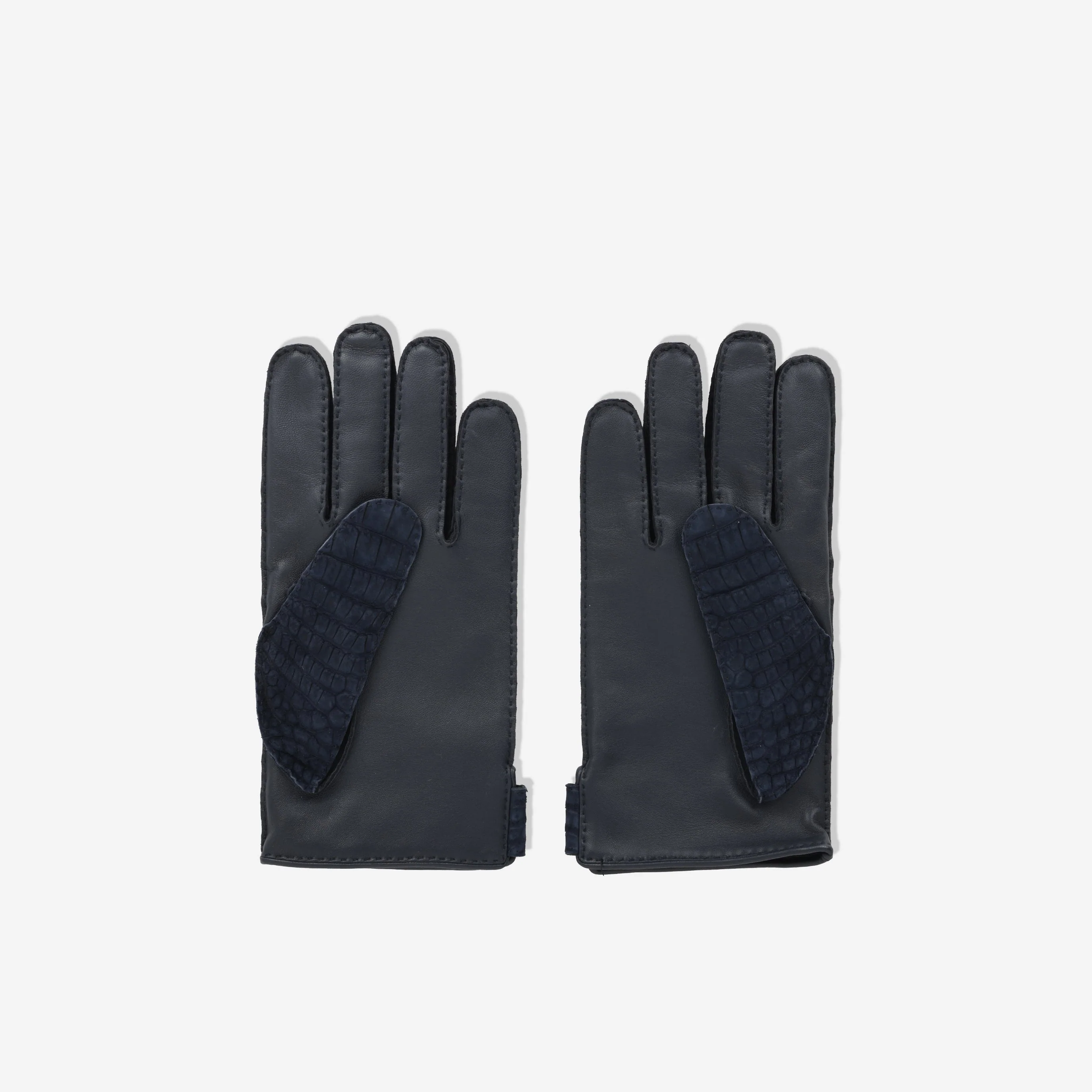 Hermès Hubort Homme Gloves - Marine Alligator Mississippiensis - Image 4