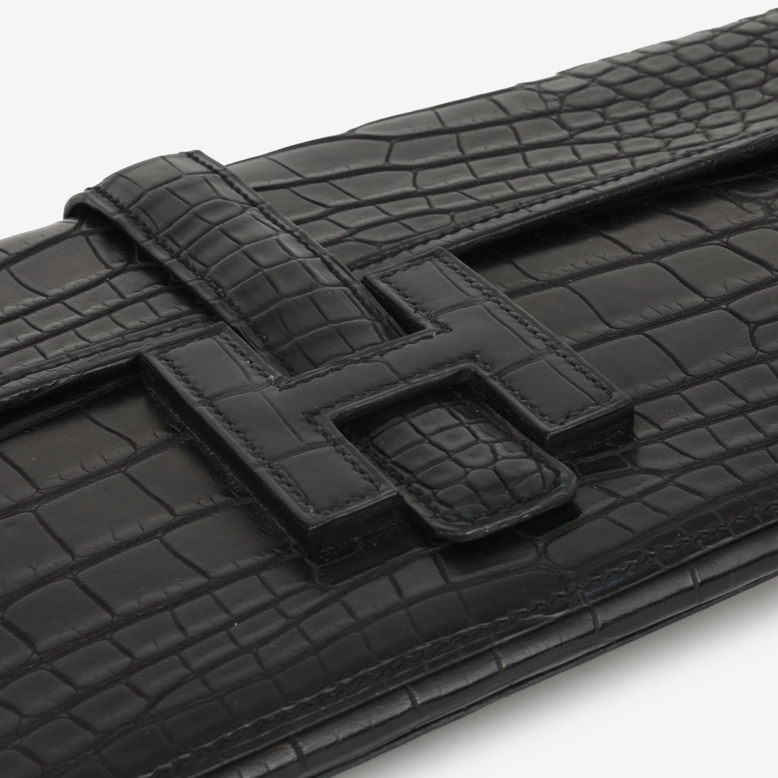 Hermès Jige Clutch 29 - Noir Matte Alligator Mississippiensis - Image 7