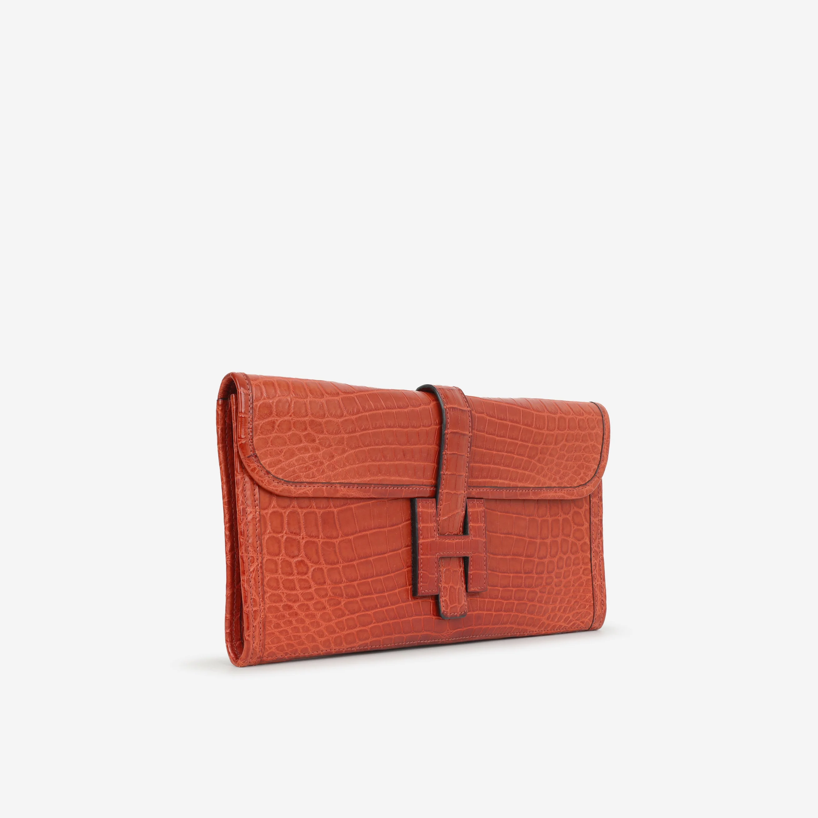 Hermès Jige Clutch 29 - Rouge H Shiny Crocodile - Image 2