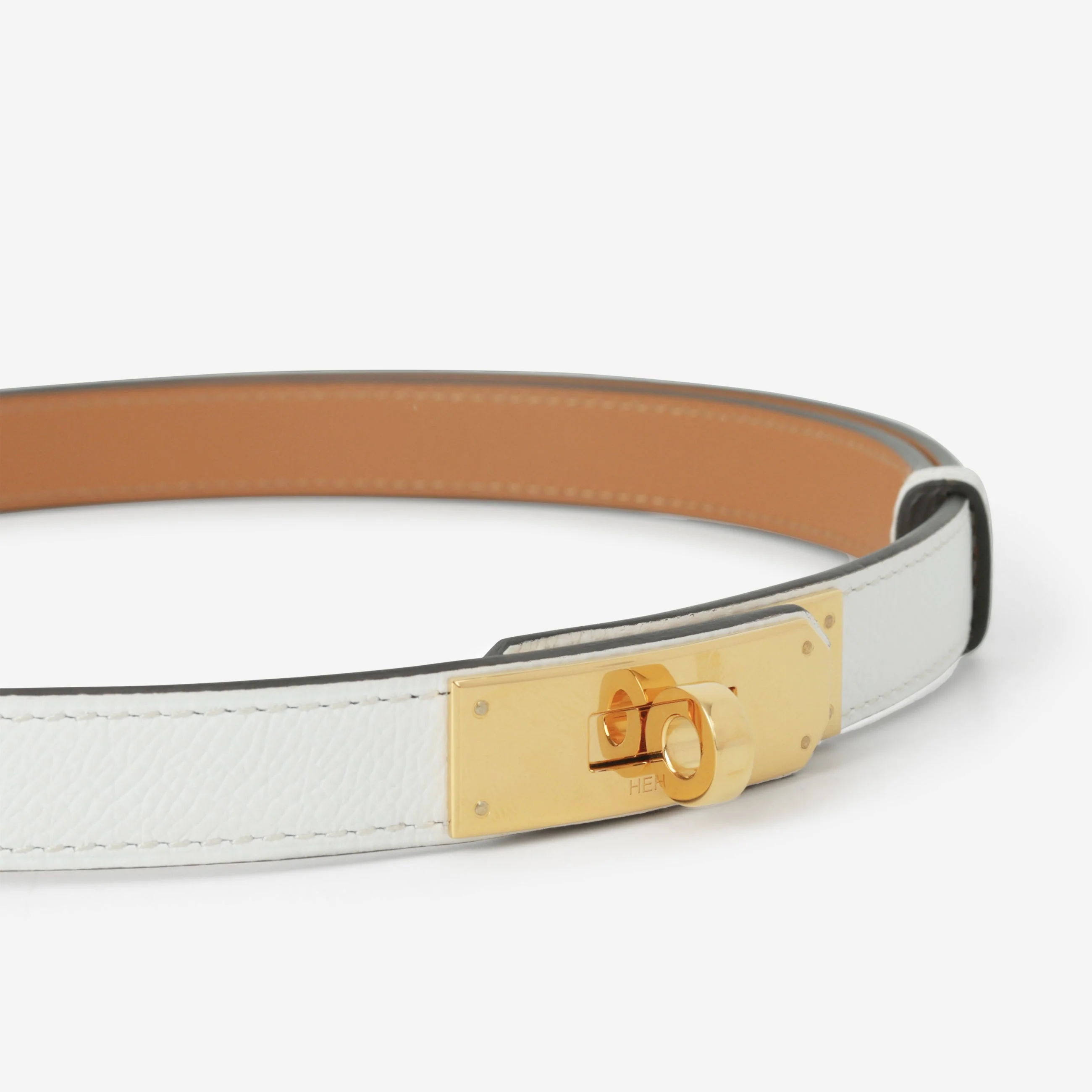 Hermès Kelly 18 Belt - Blanc Epsom | Gold Hardware - Image 2