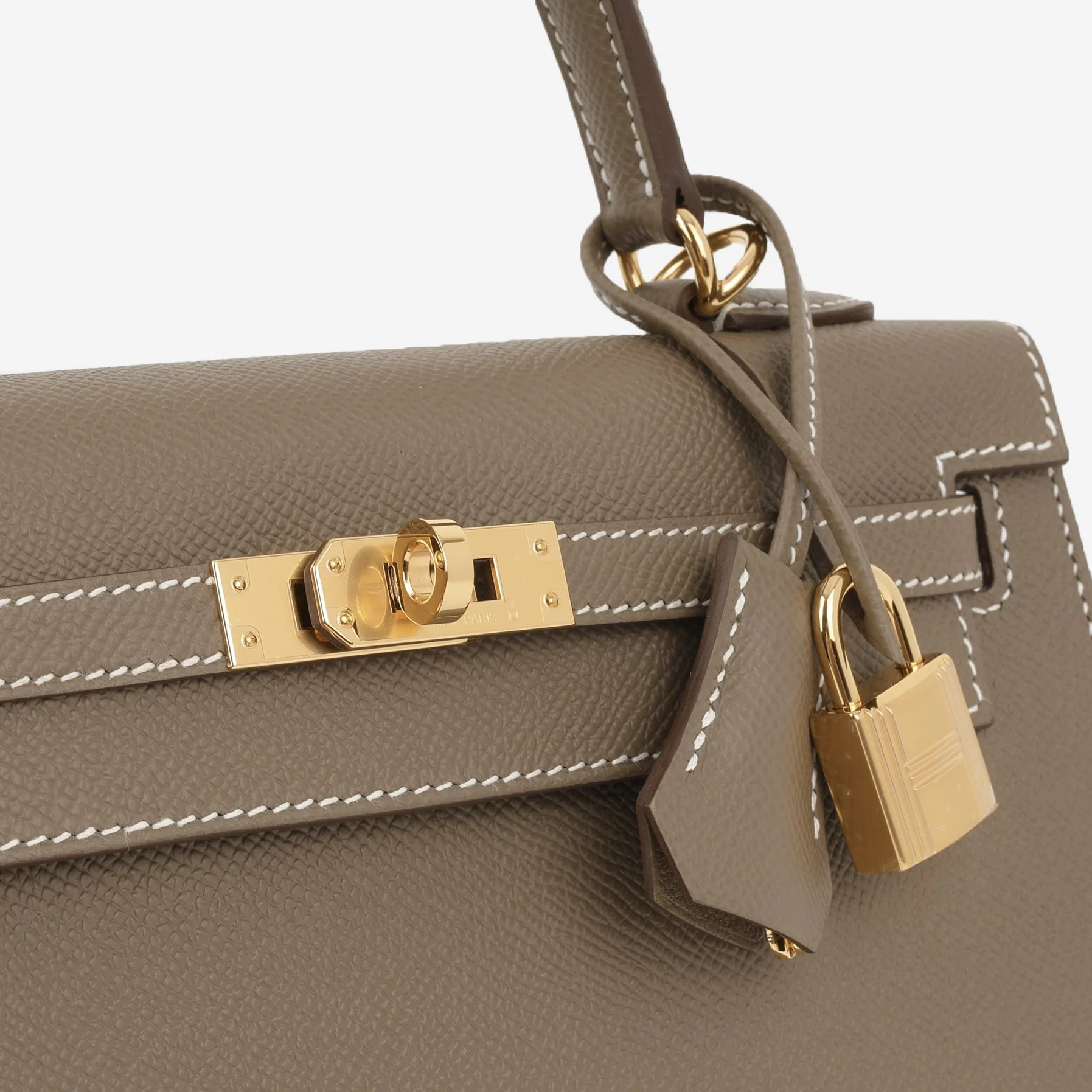 Hermès Kelly 25 - Etoupe Epsom | Gold Hardware - Image 10