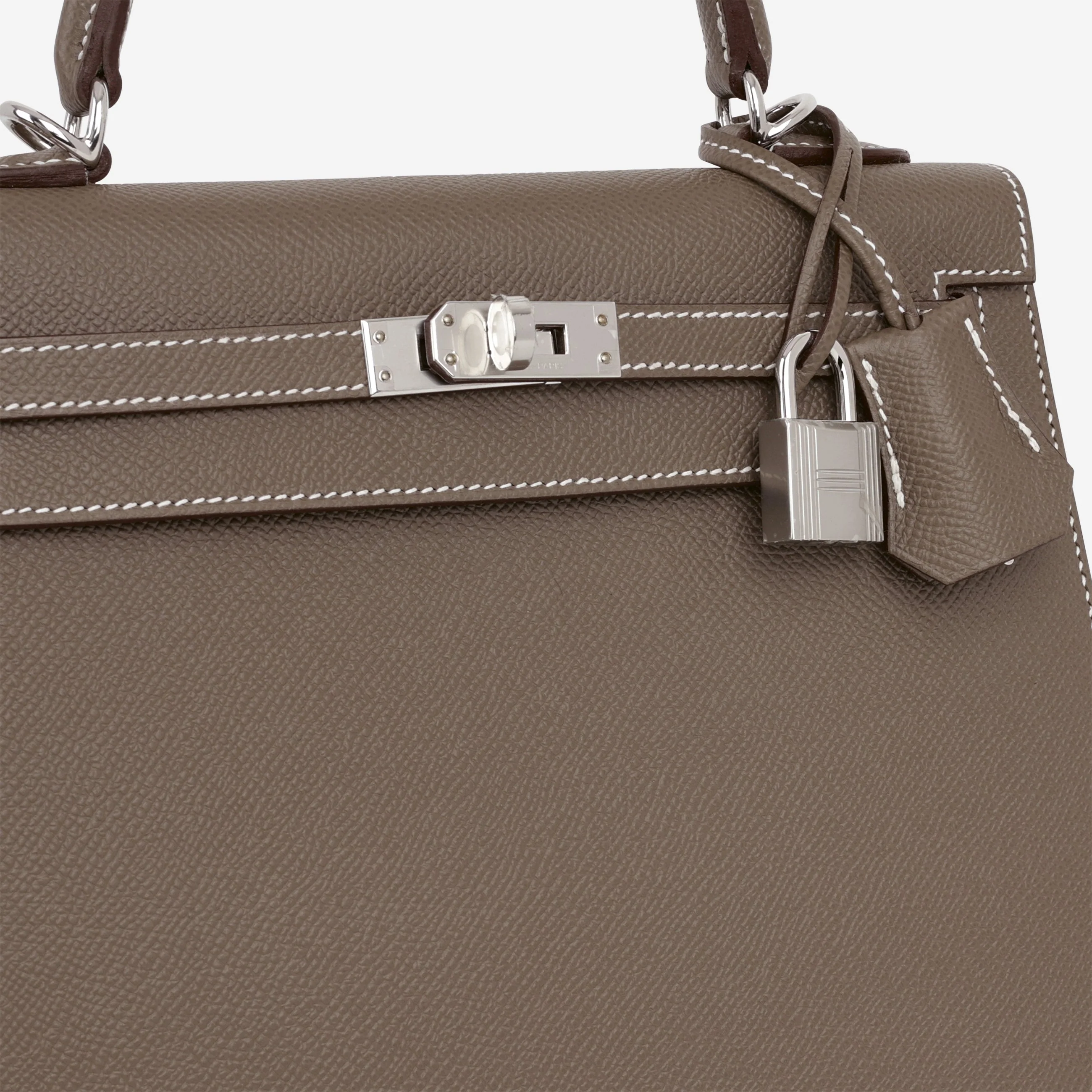 Hermès Kelly 25 - Etoupe Epsom | Palladium Hardware - Image 9