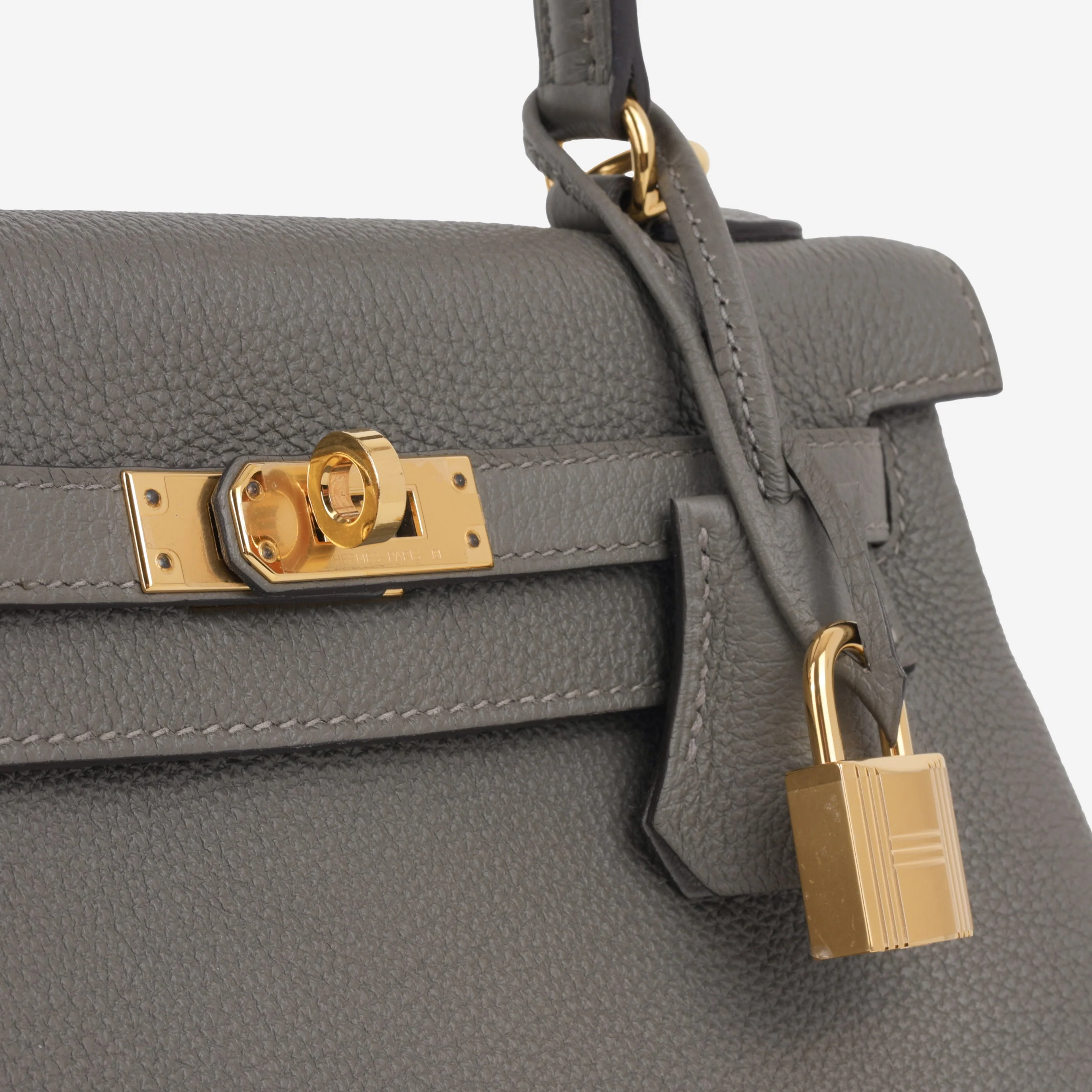 Hermès Kelly 25 - Gris Meyer Togo | Gold Hardware - Image 7
