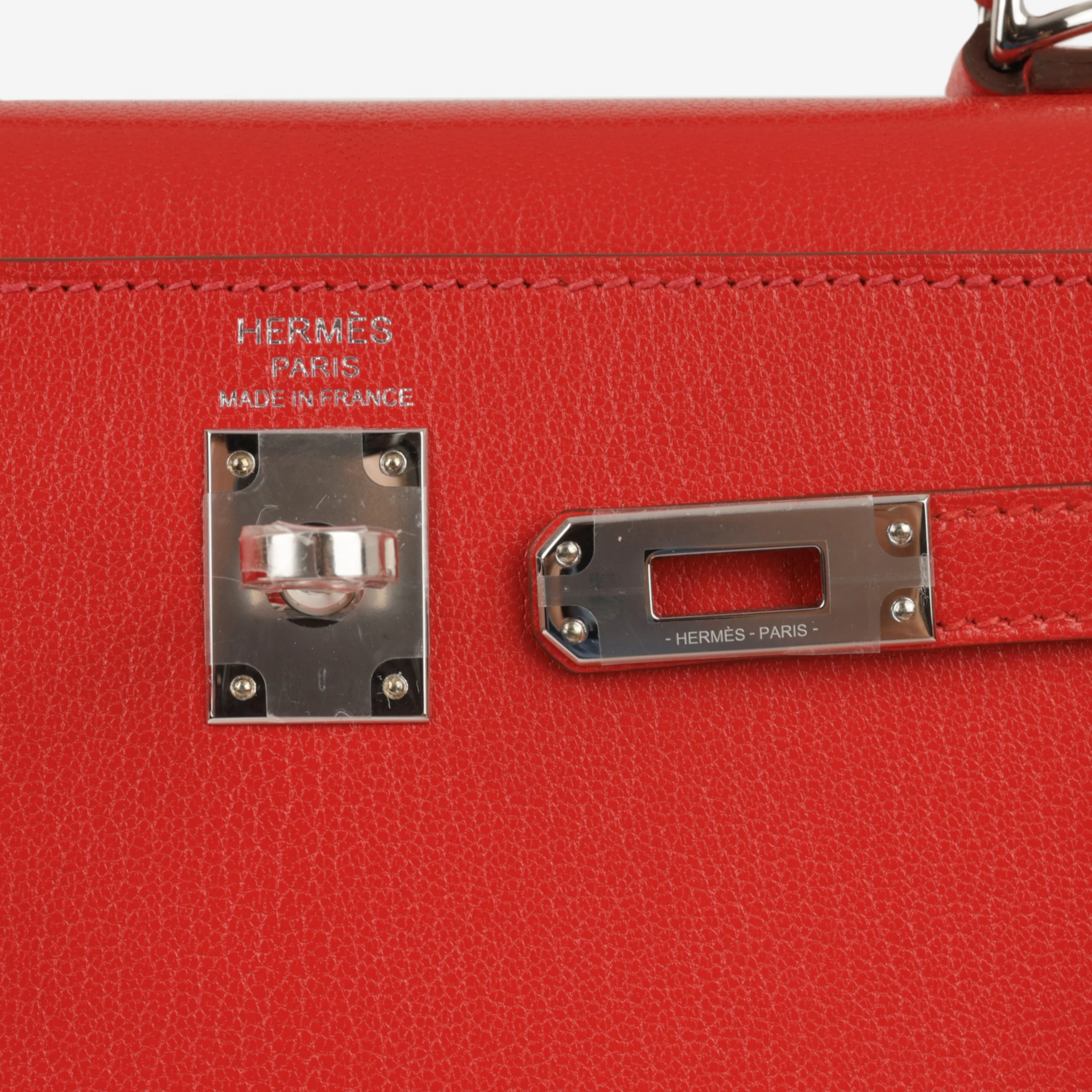 Hermès Kelly 25 - Rouge De Coeur Chevre Chamkila | Palladium Hardware (NWT) - Image 6