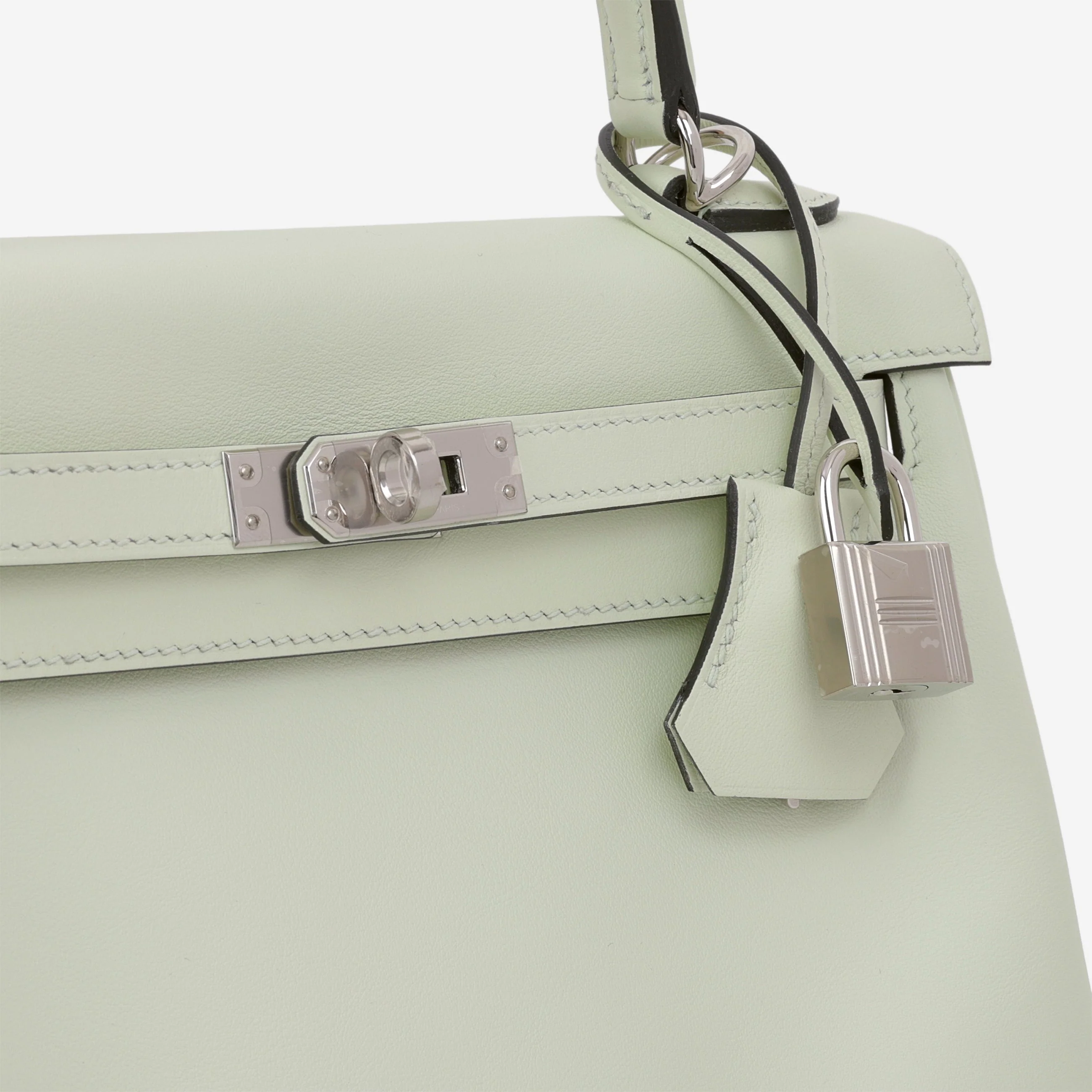 Hermès Kelly 25 - Vert Fizz Swift | Palladium Hardware - Image 10