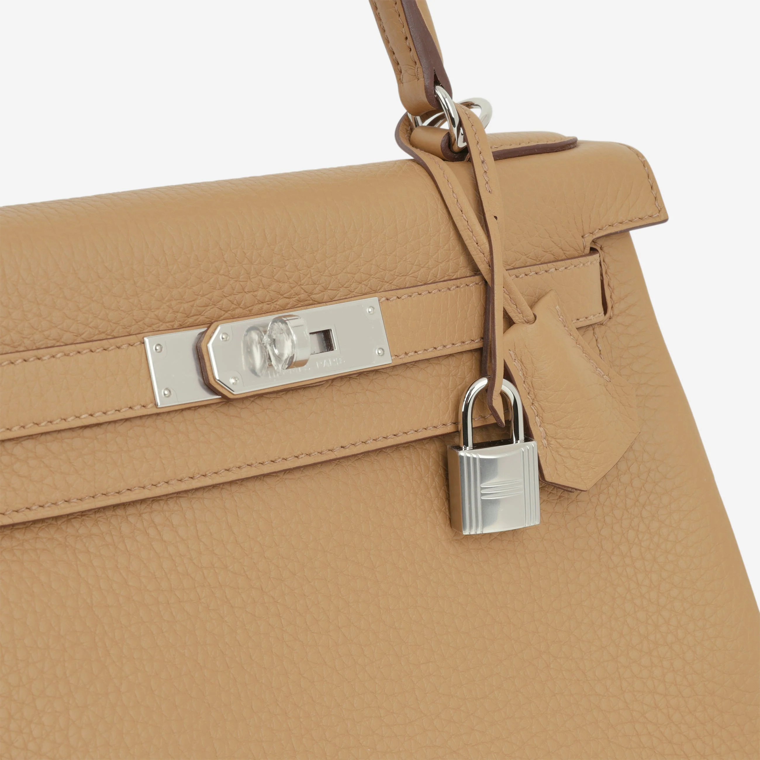 Hermès Kelly 28 - Biscuit Clemence | Palladium Hardware - Image 11