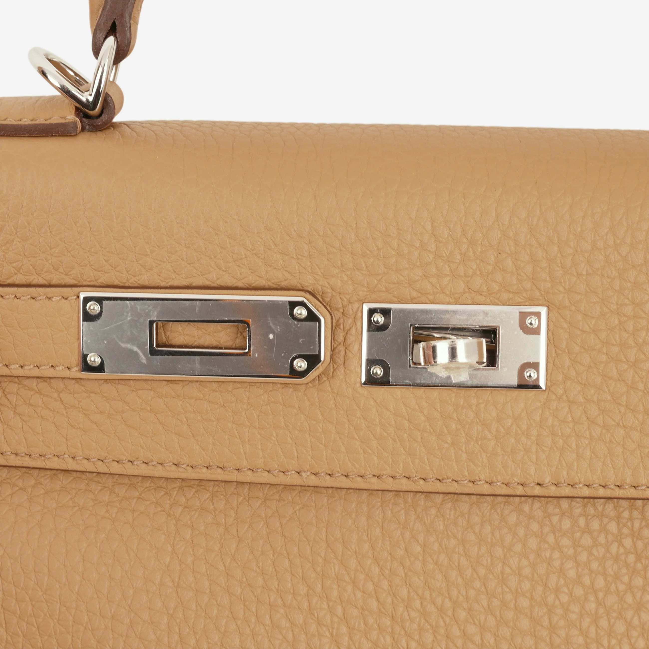 Hermès Kelly 28 - Biscuit Clemence | Palladium Hardware - Image 9
