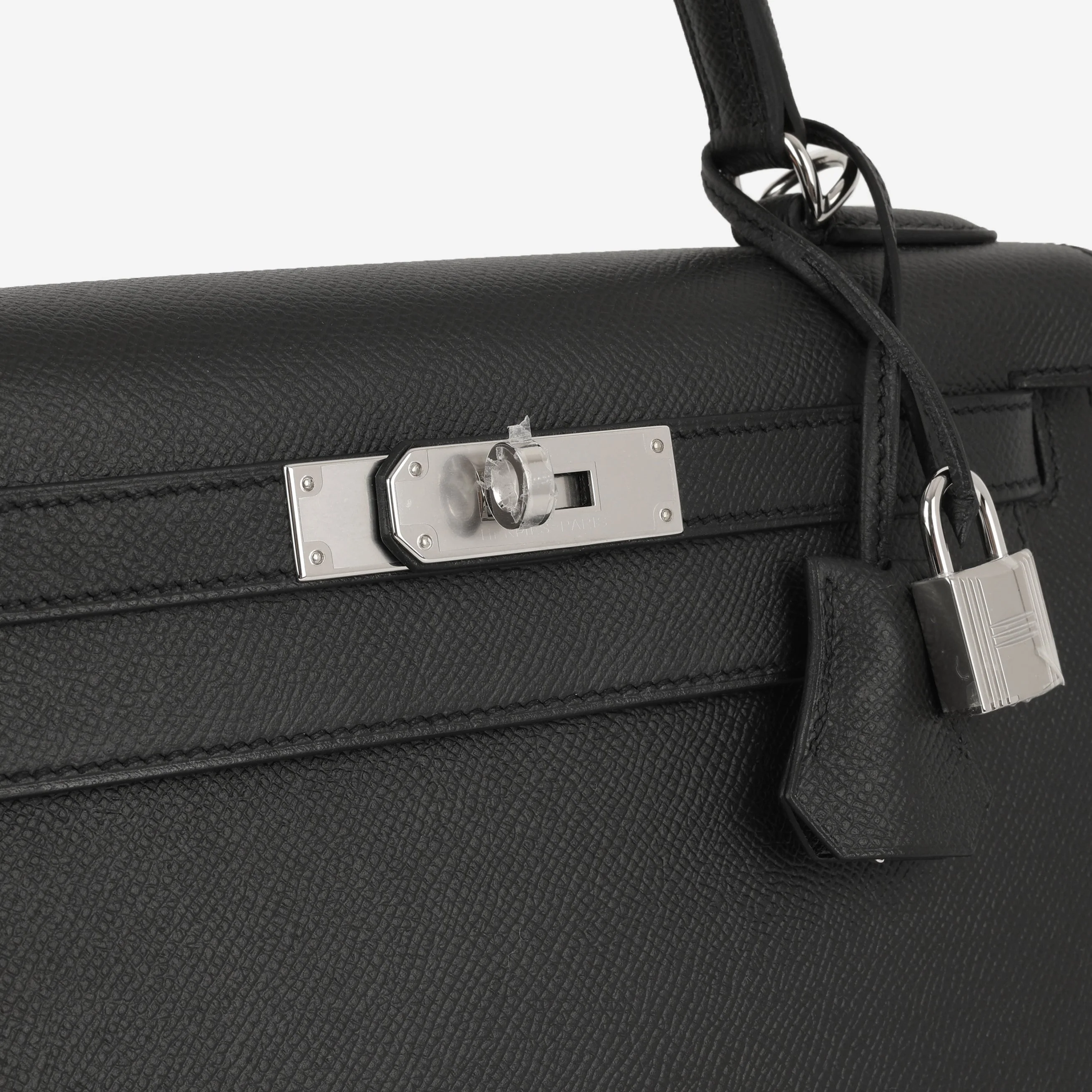 Hermès Kelly 28 - Black Epsom | Palladium Hardware - Image 10