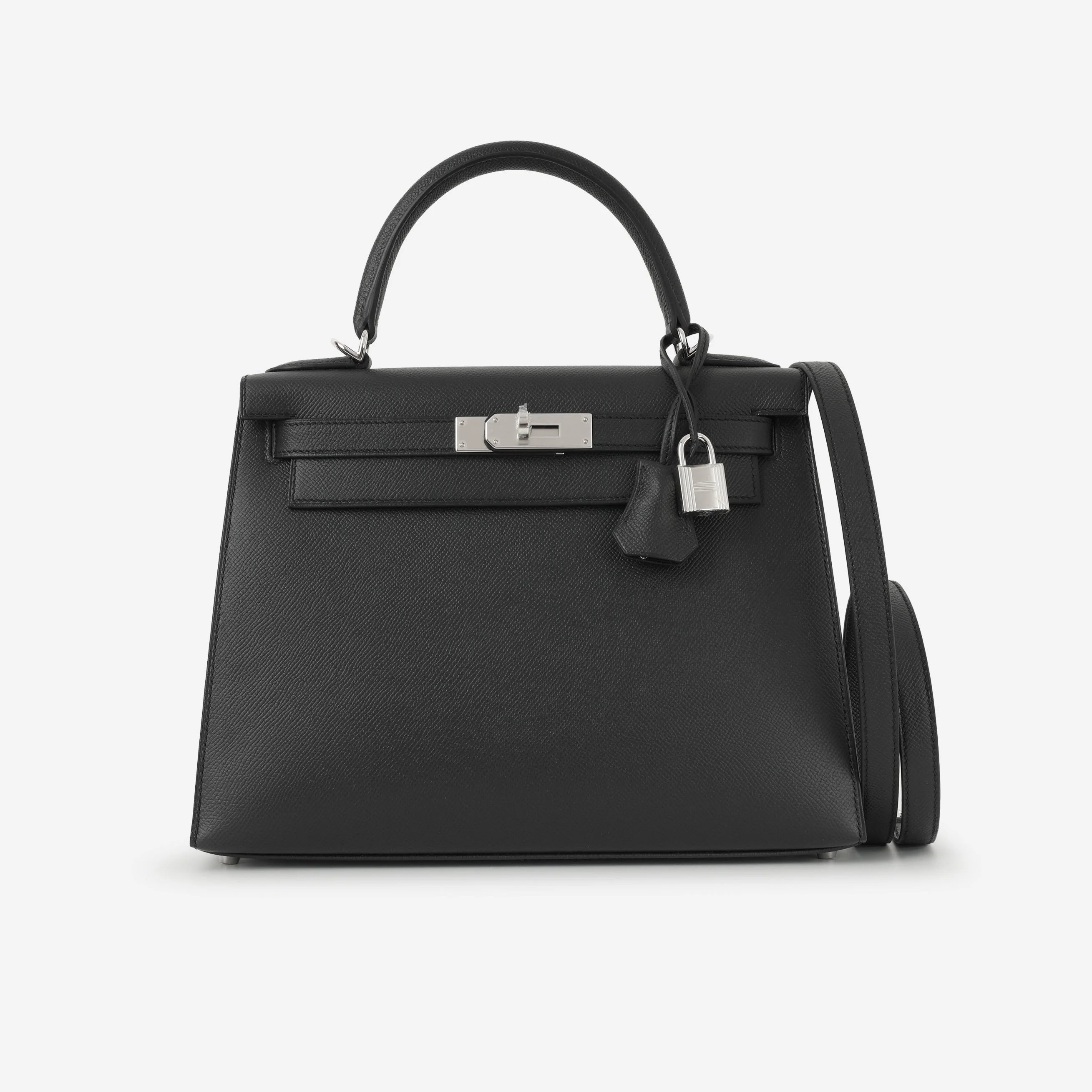 Hermès Kelly 28 - Black Epsom | Palladium Hardware - Image 7