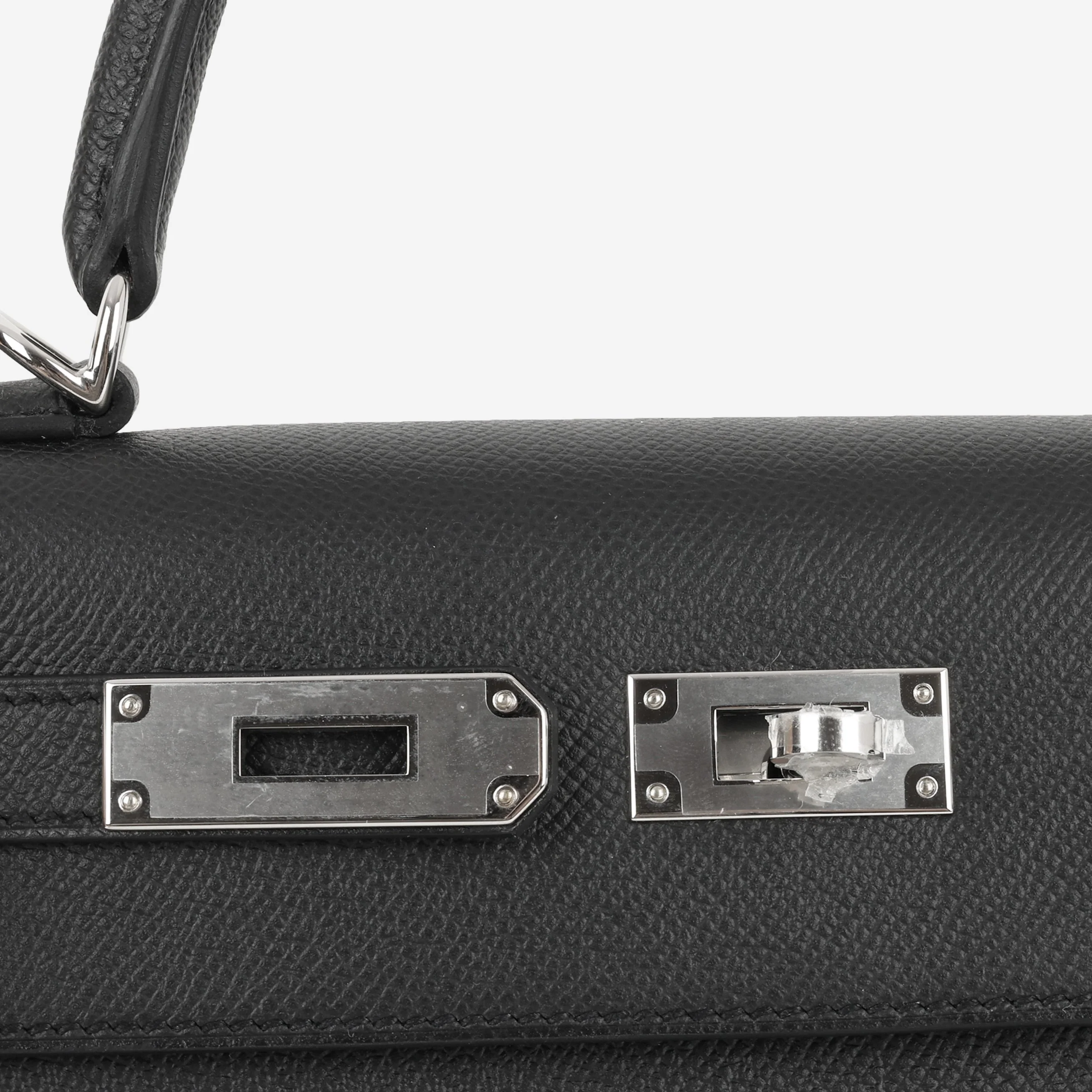 Hermès Kelly 28 - Black Epsom | Palladium Hardware - Image 9