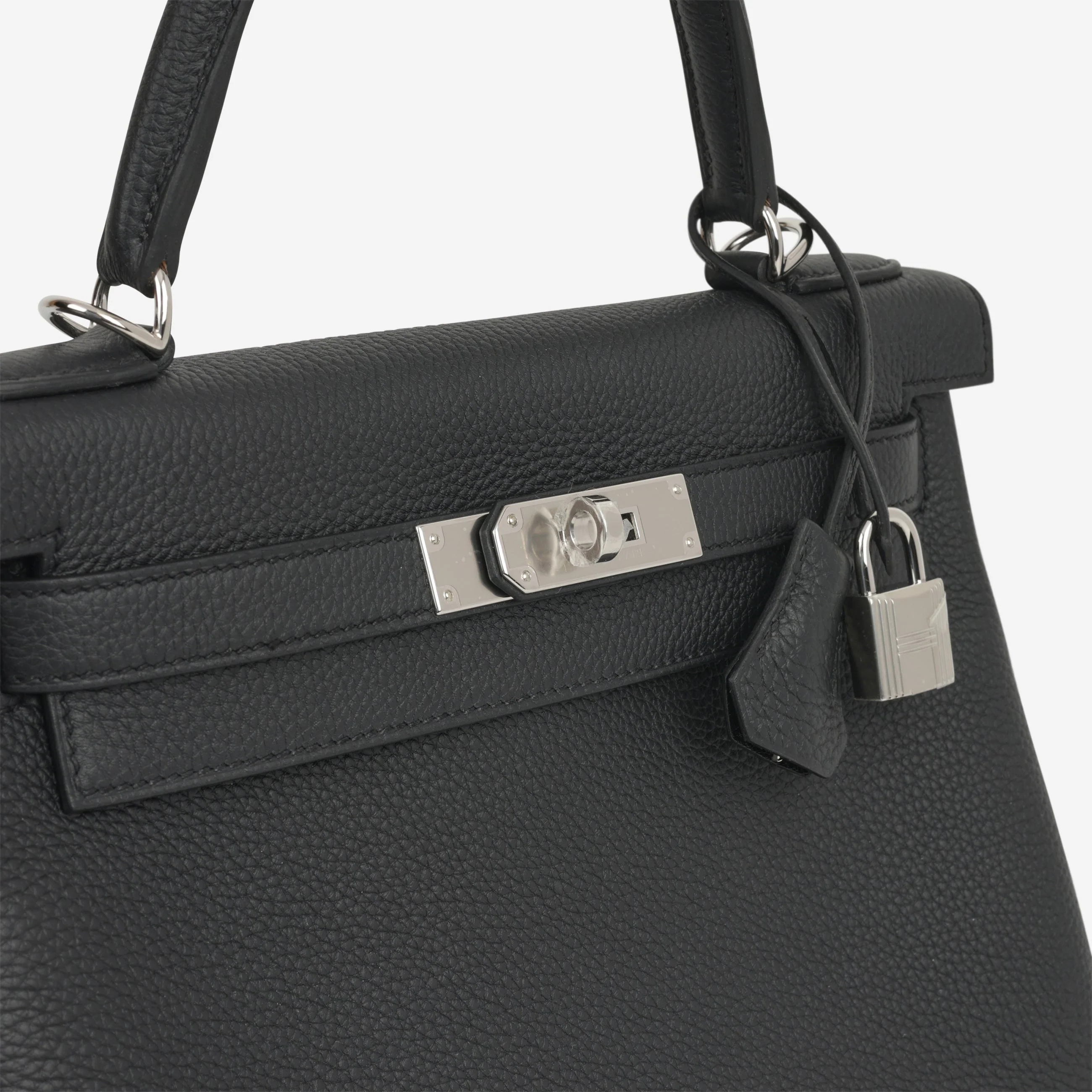 Hermès Kelly 28 - Black Togo | Palladium Hardware - Image 11