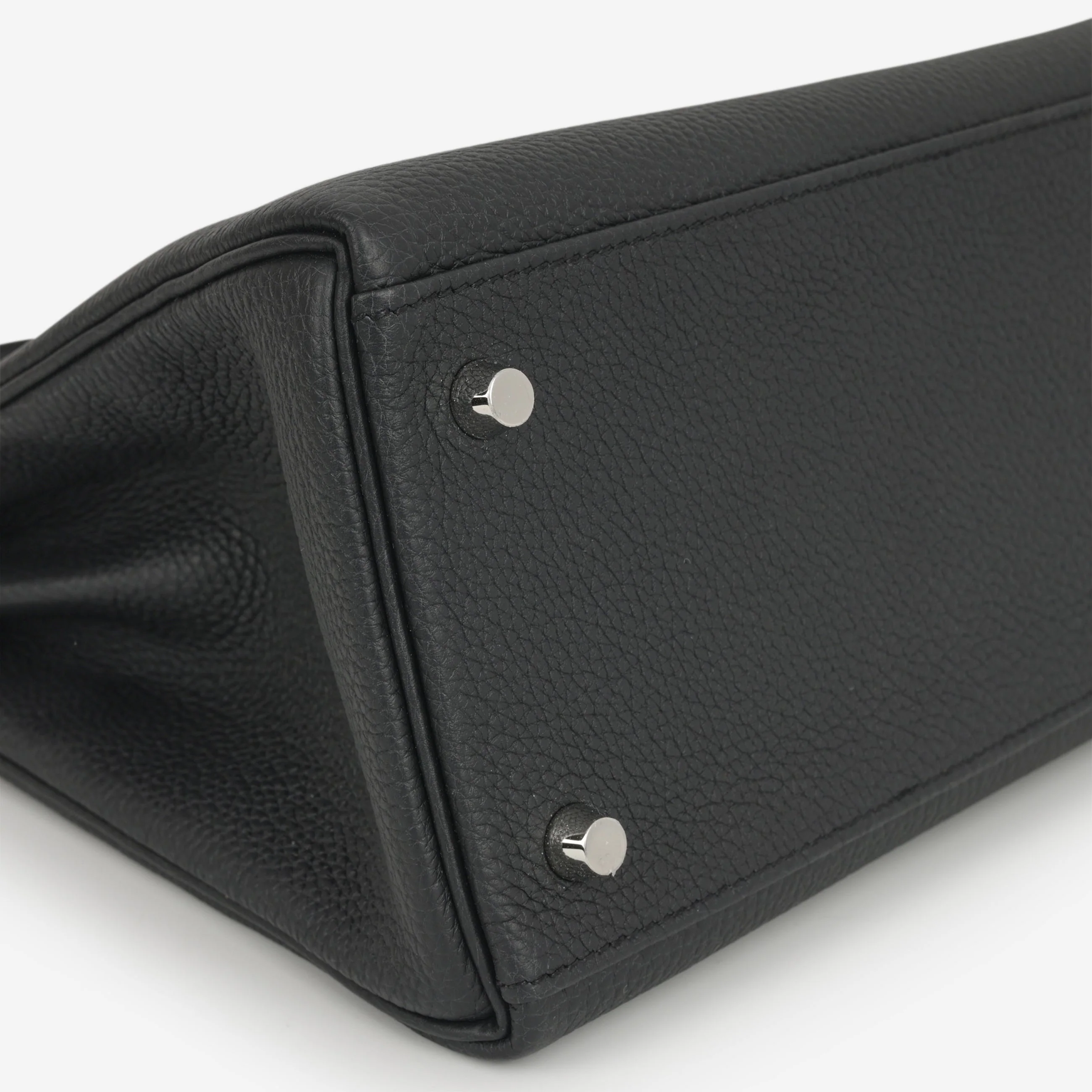 Hermès Kelly 28 - Black Togo | Palladium Hardware - Image 6