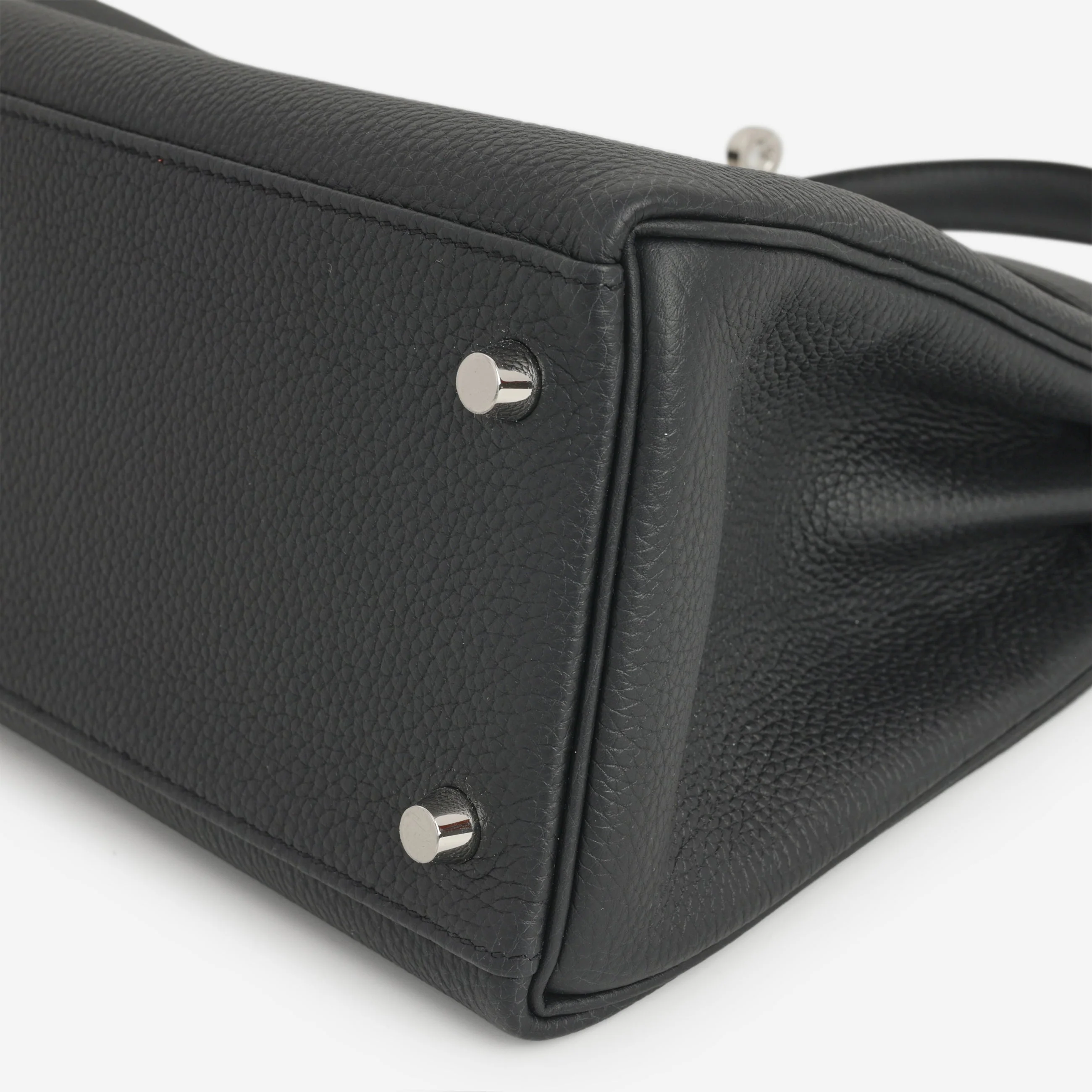 Hermès Kelly 28 - Black Togo | Palladium Hardware - Image 7