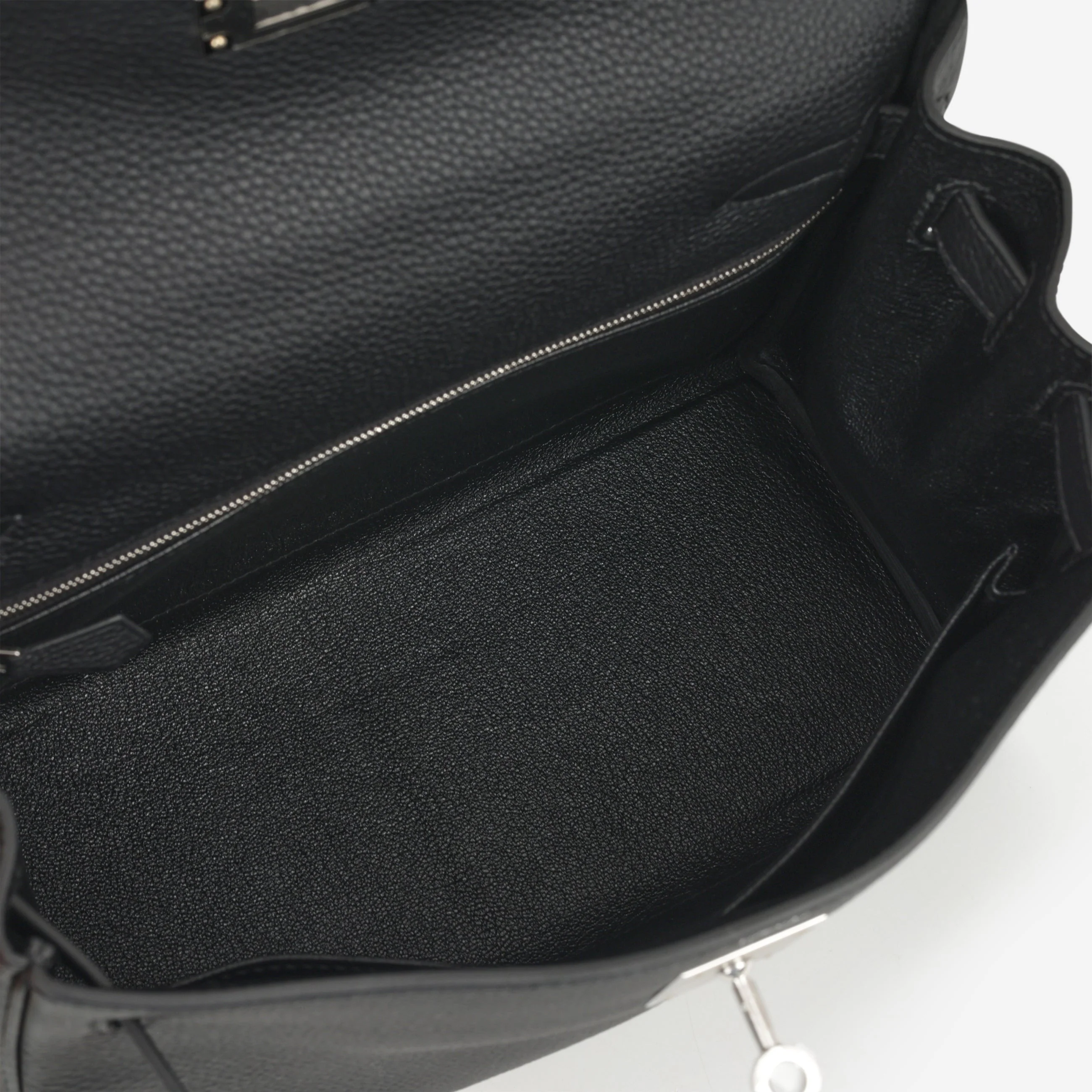 Hermès Kelly 28 - Black Togo | Palladium Hardware - Image 8