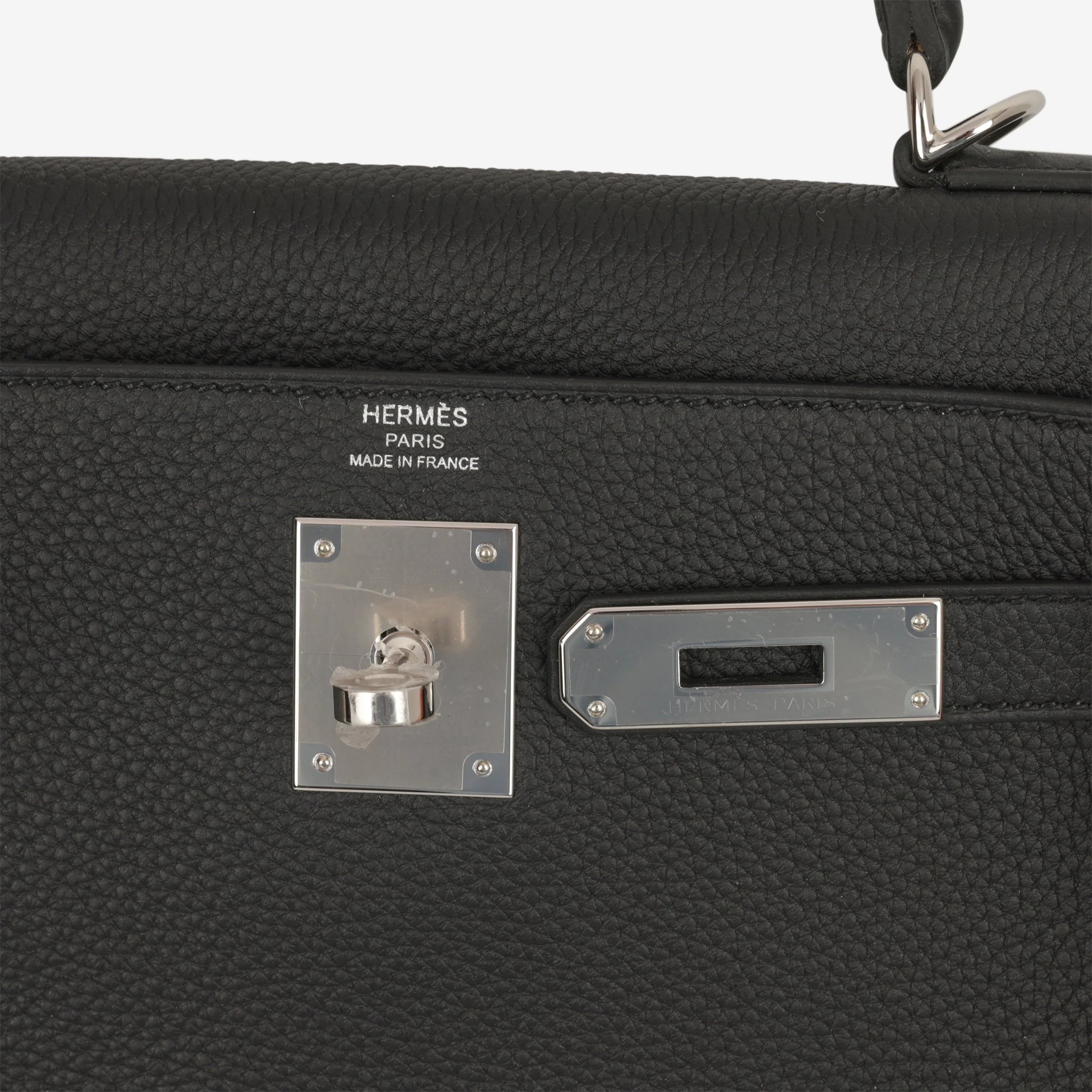 Hermès Kelly 28 - Black Togo | Palladium Hardware - Image 9