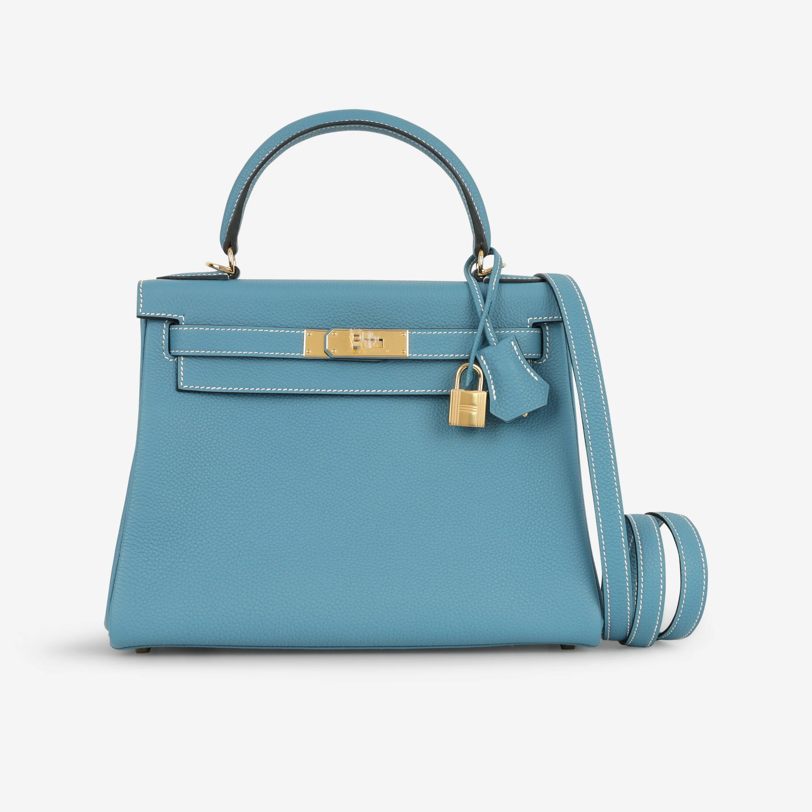 Hermès Kelly 28 - Bleu Jean Togo | Gold Hardware - Image 2