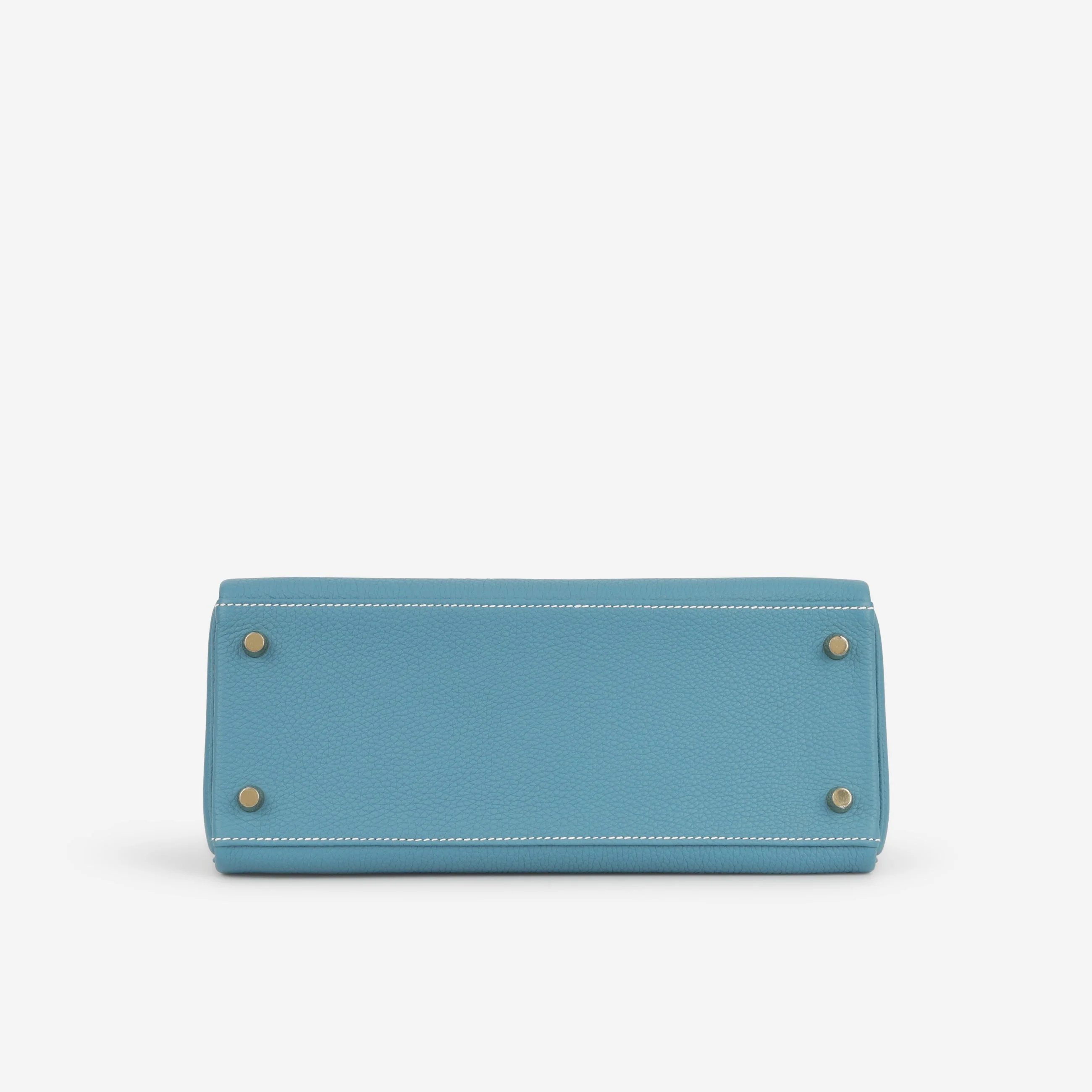 Hermès Kelly 28 - Bleu Jean Togo | Gold Hardware - Image 5